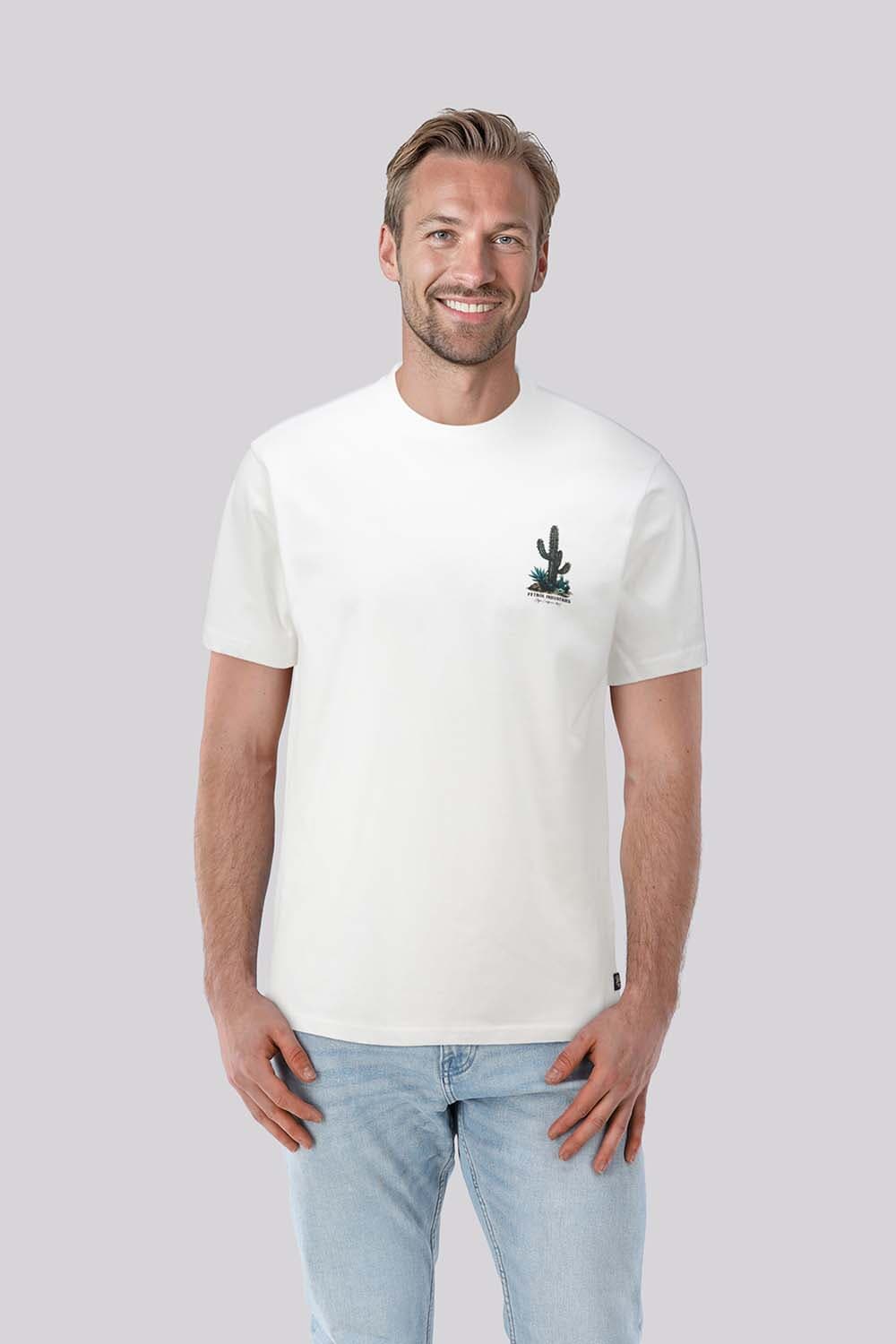 Petrol T-Shirt Classic Print Wit