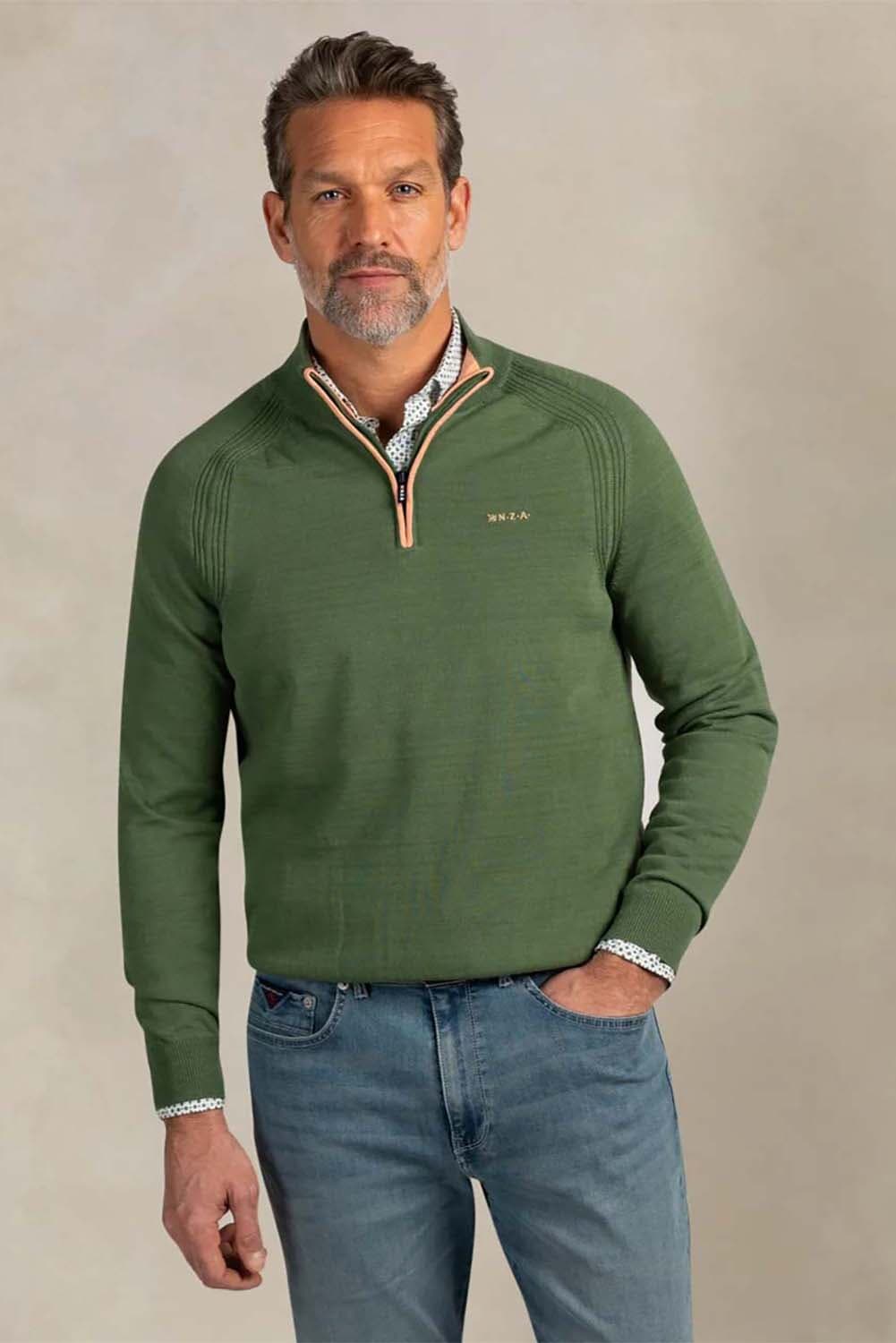 NZA Half zip Trui Army