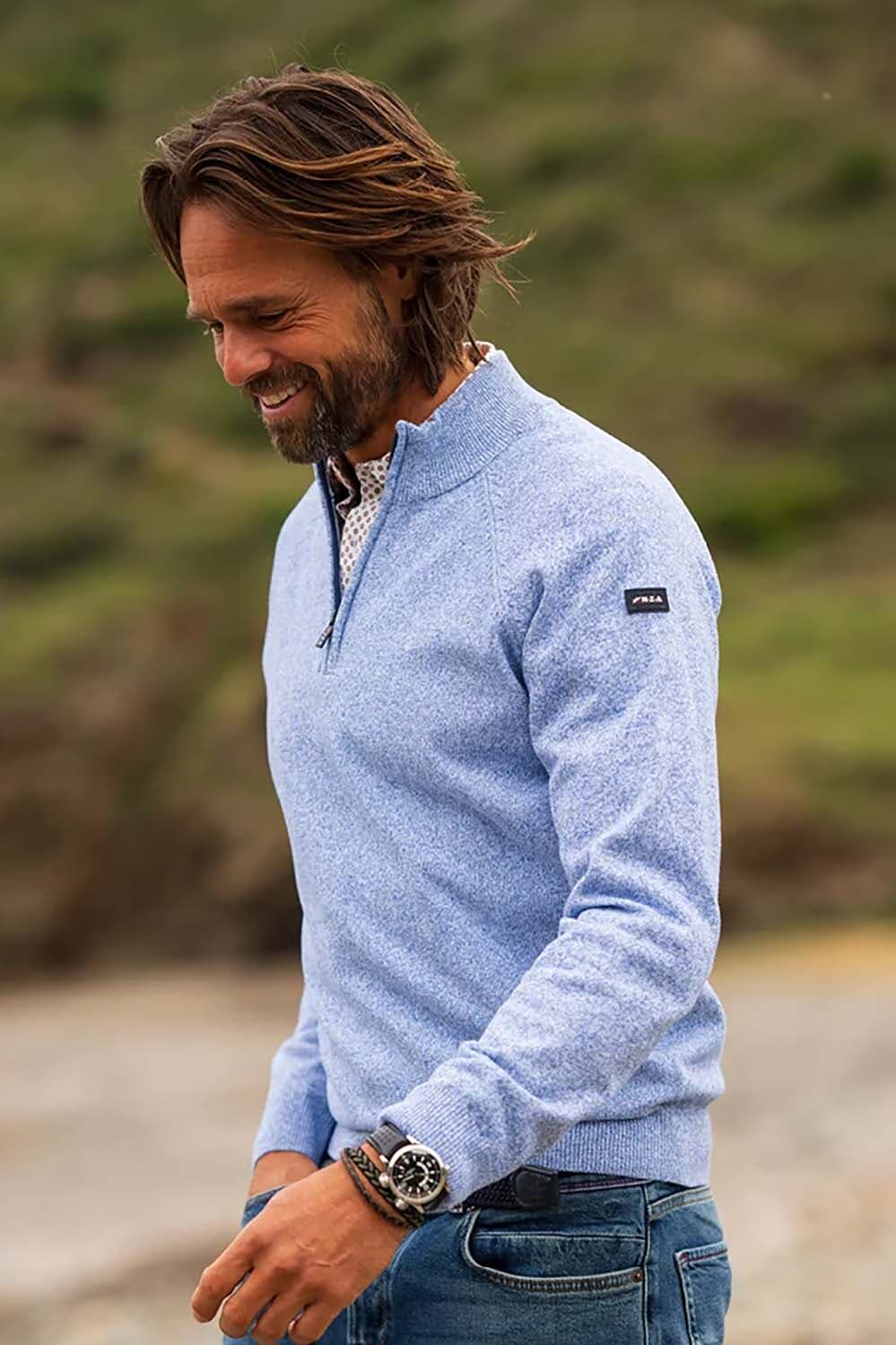 NZA Half zip Trui Blauw