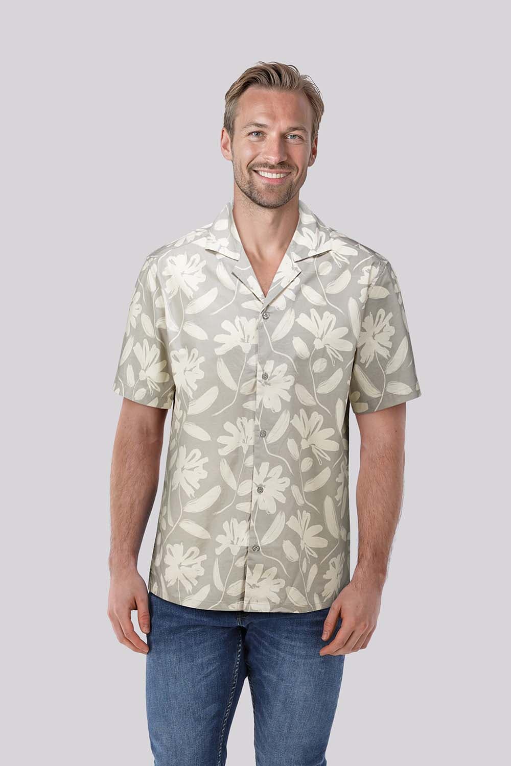 Tresanti Overhemd Gugliemo Big Flower Geel