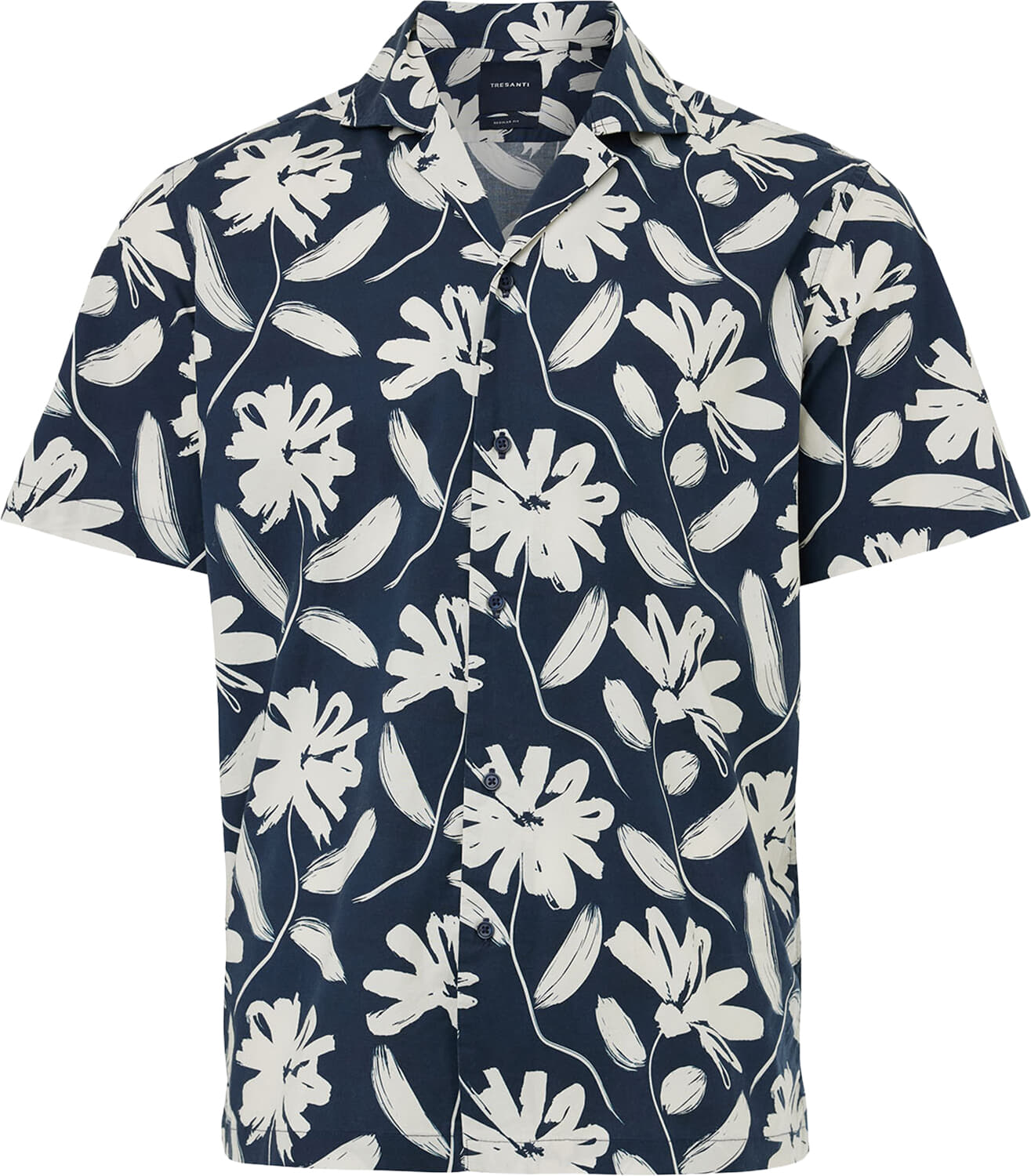 Tresanti Overhemd Gugliemo Big Flower Navy