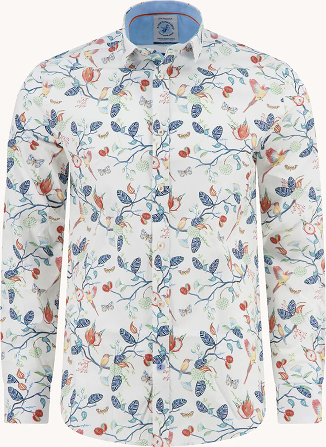 A Fish Named Fred Overhemd Birdy Blooms Wit