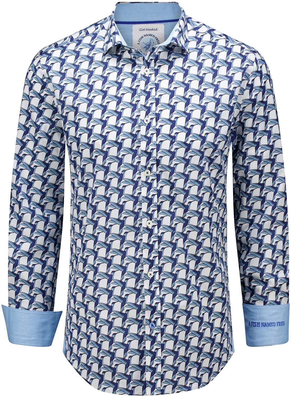 A Fish Named Fred Overhemd  Blauw