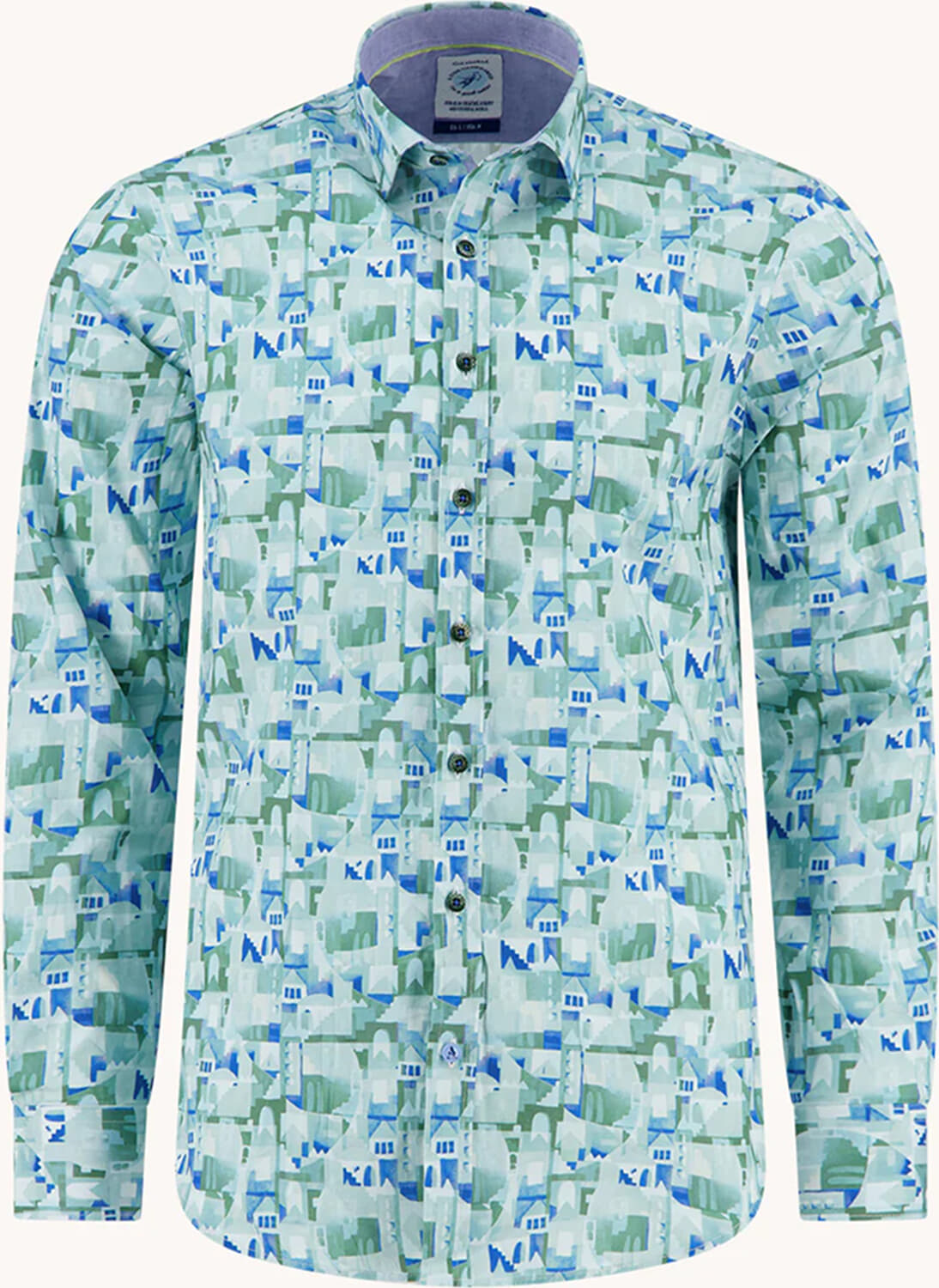 A Fish Named Fred Overhemd Abstract City Groen