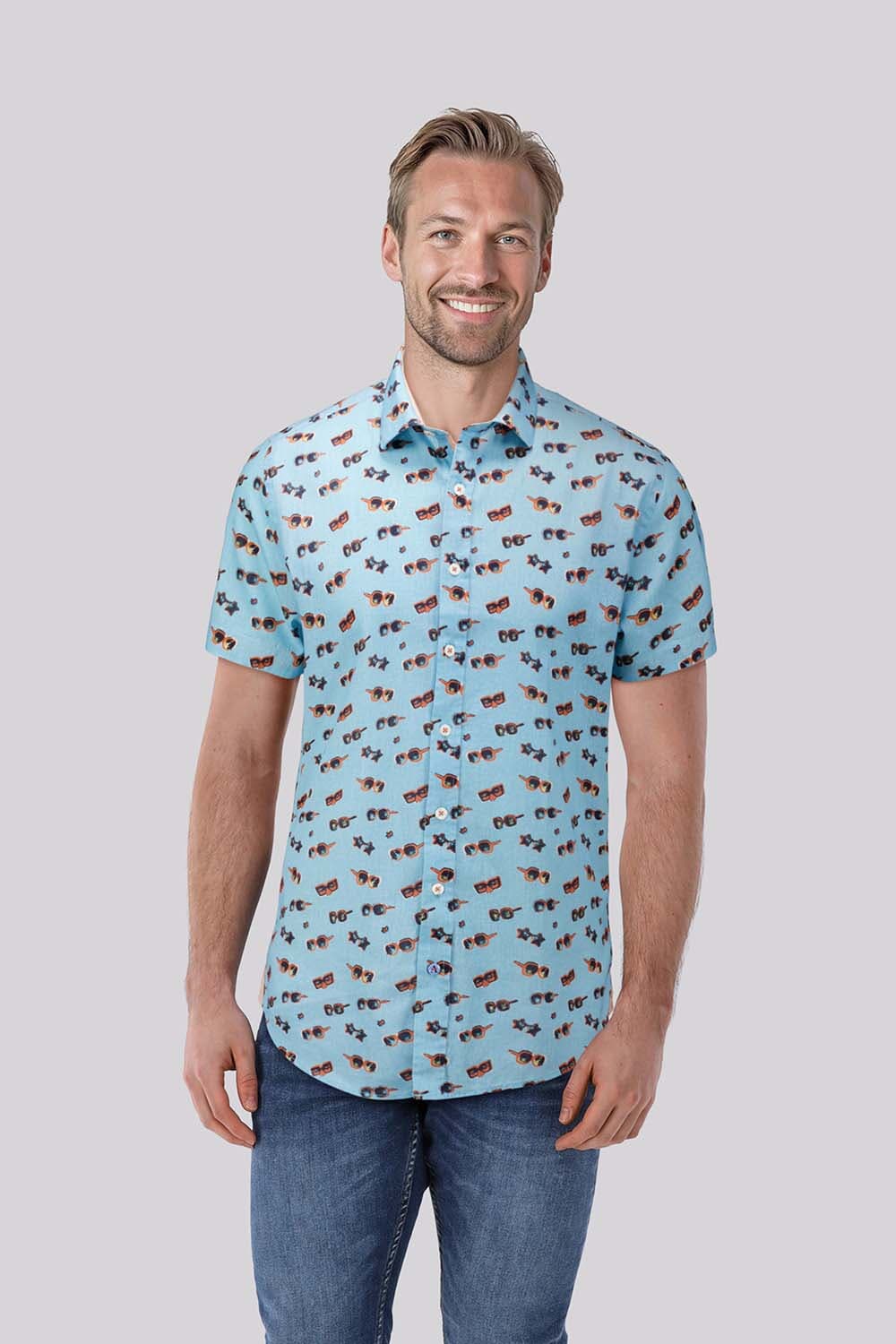 A Fish Named Fred Overhemd Sunglasses Aqua