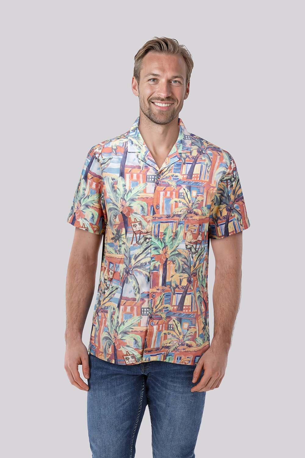 A Fish Named Fred Overhemd Tropical Sketch Multi