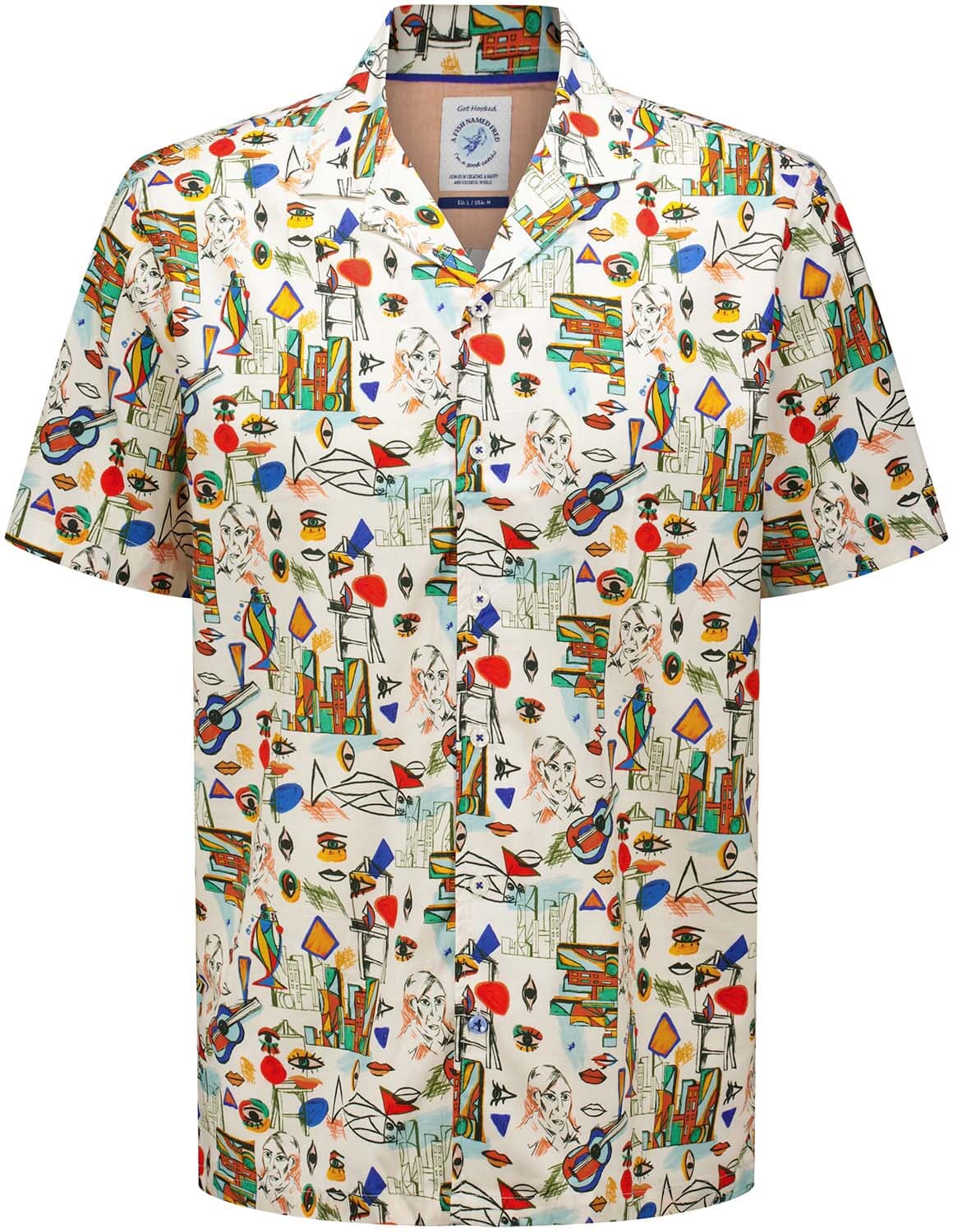 A Fish Named Fred Overhemd Cubist Multi