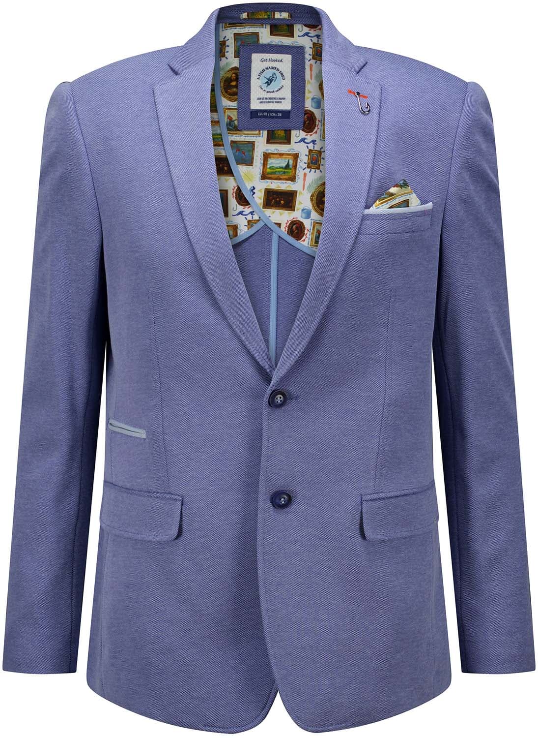 A Fish Named Fred Blazer Pique Blauw