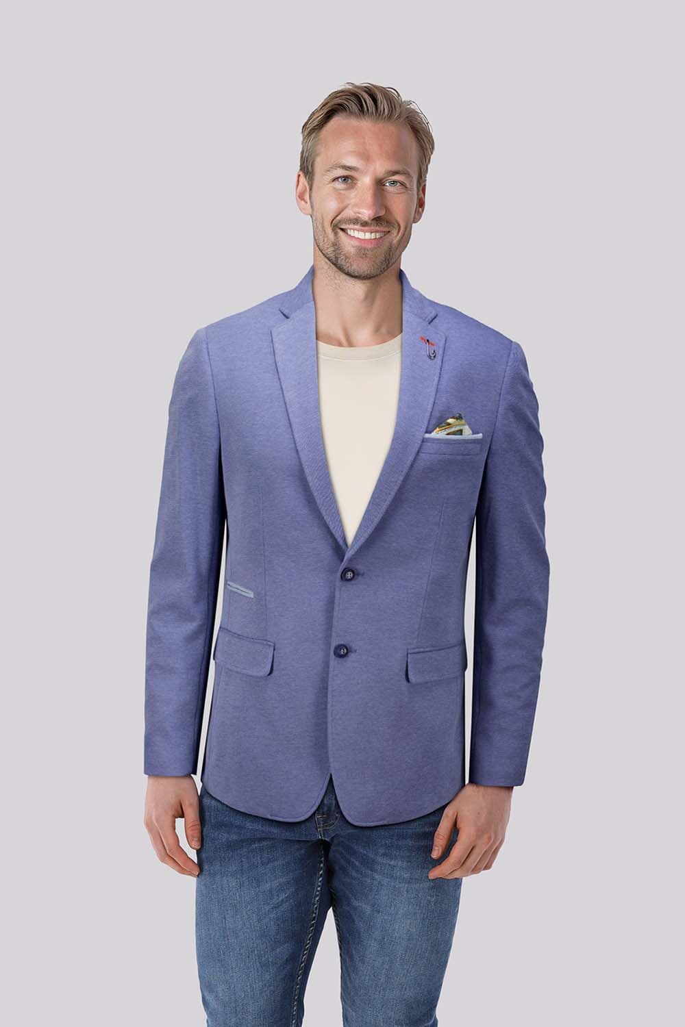 A Fish Named Fred Blazer Pique Blauw