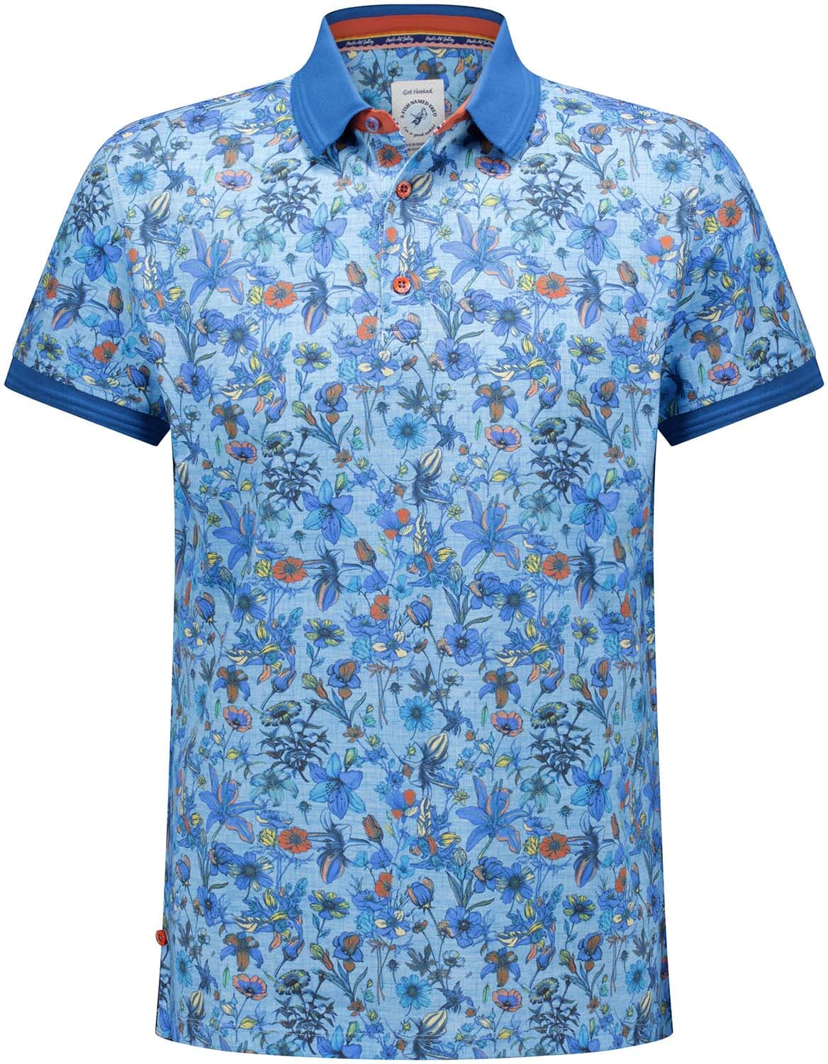 A Fish Named Fred Polo Floral Aqua