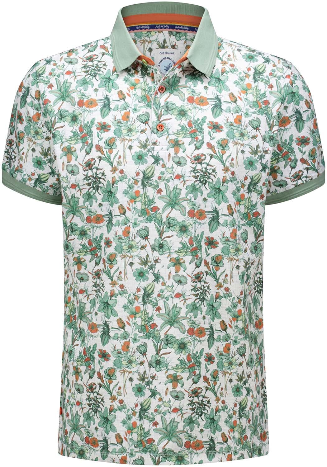 A Fish Named Fred Polo Floral Groen