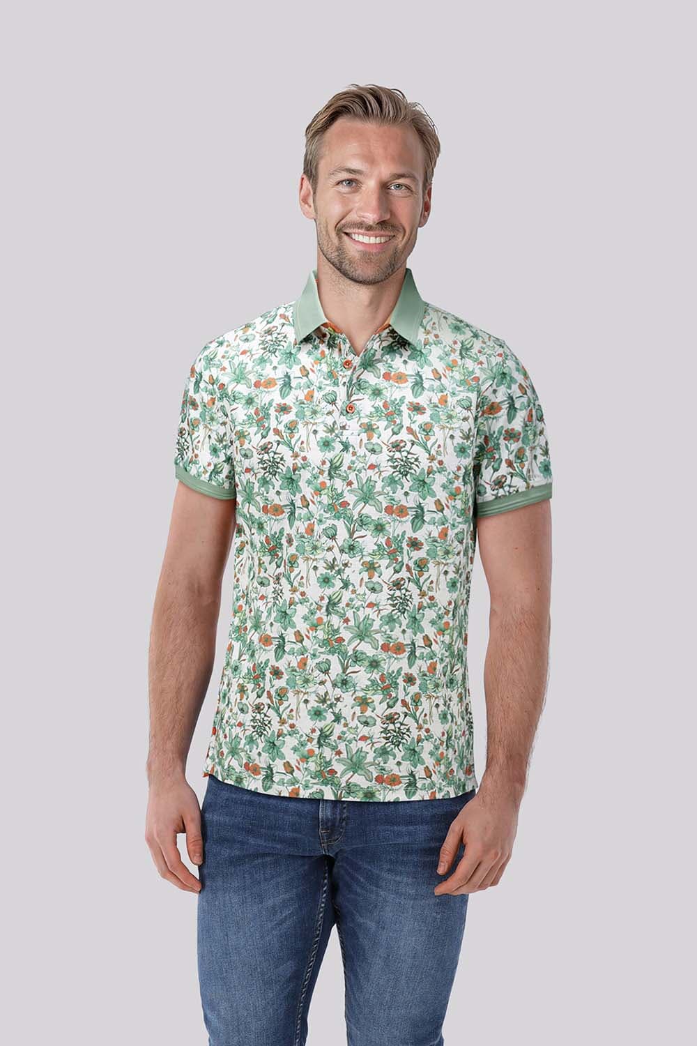 A Fish Named Fred Polo Floral Groen