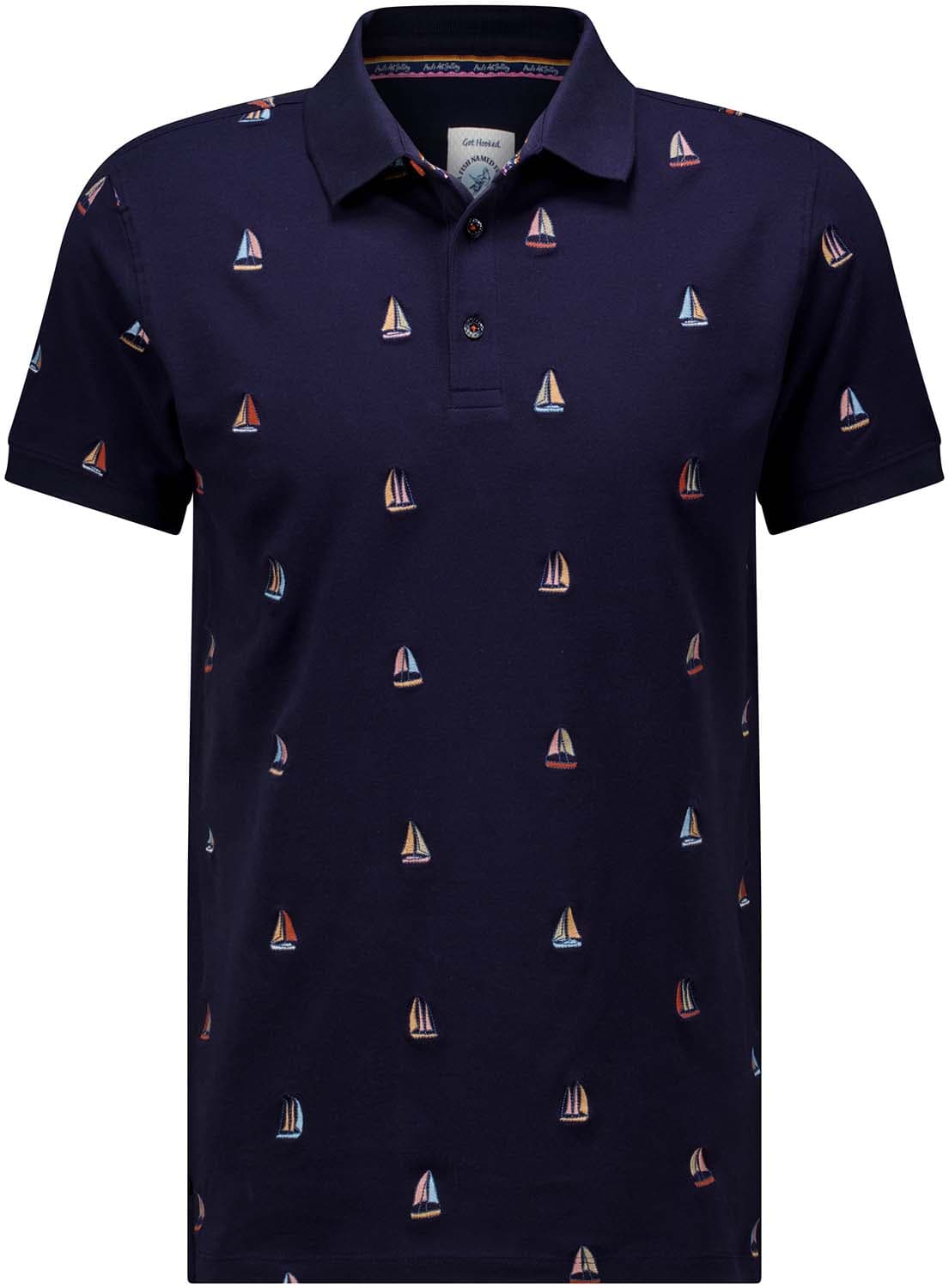 A Fish Named Fred Polo Sailing Boats Navy
