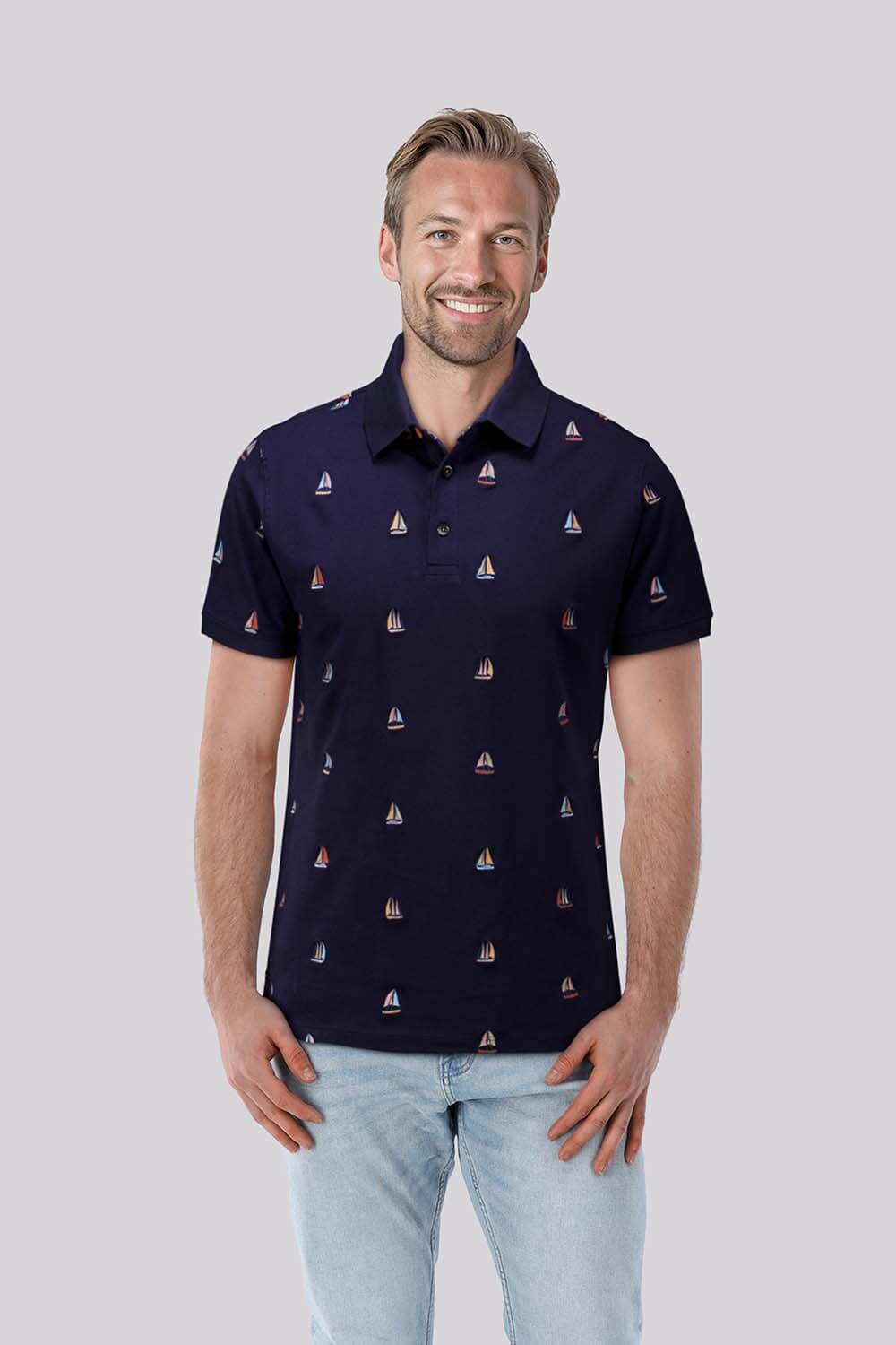 A Fish Named Fred Polo Sailing Boats Navy