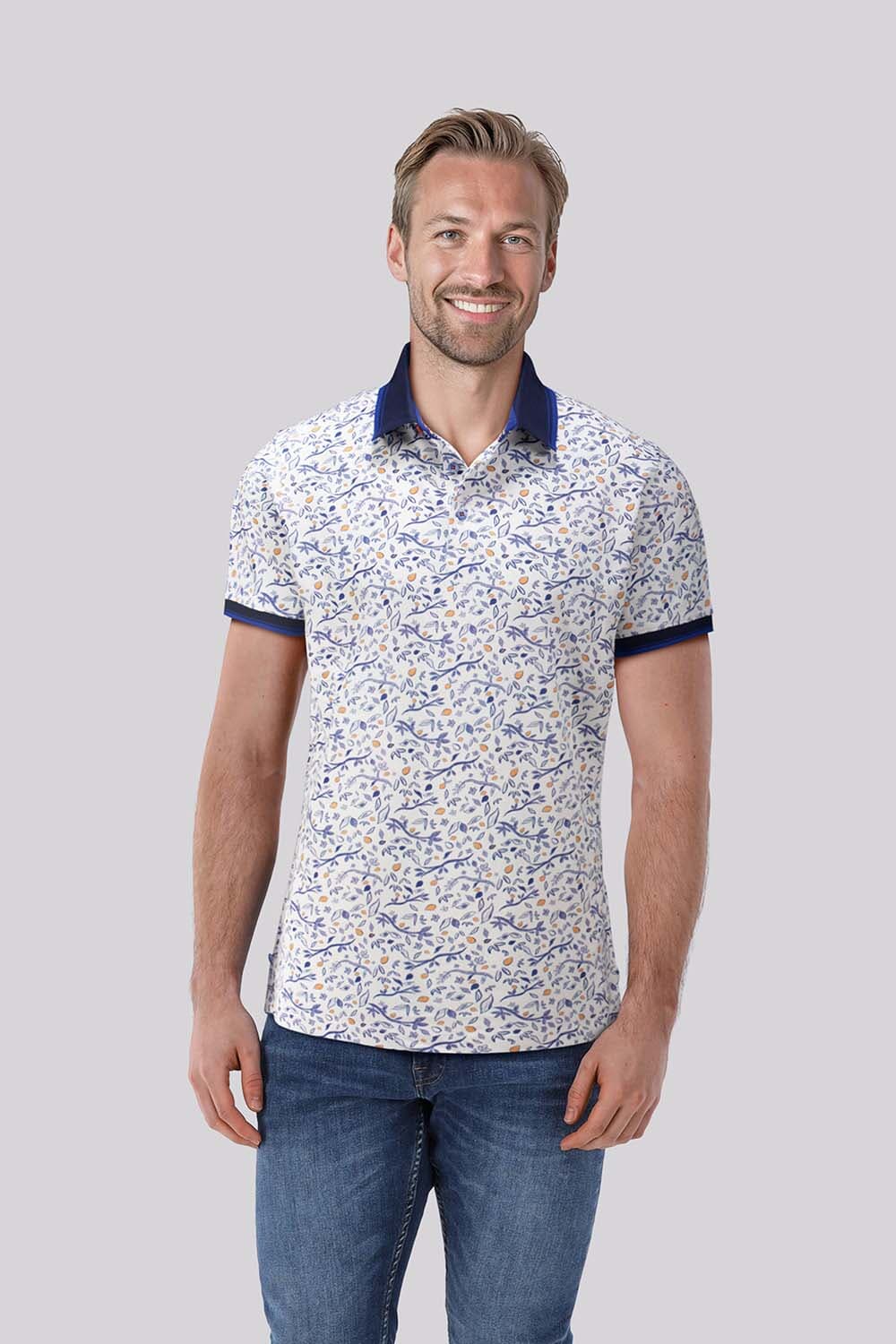 A Fish Named Fred Polo Citrus Blauw