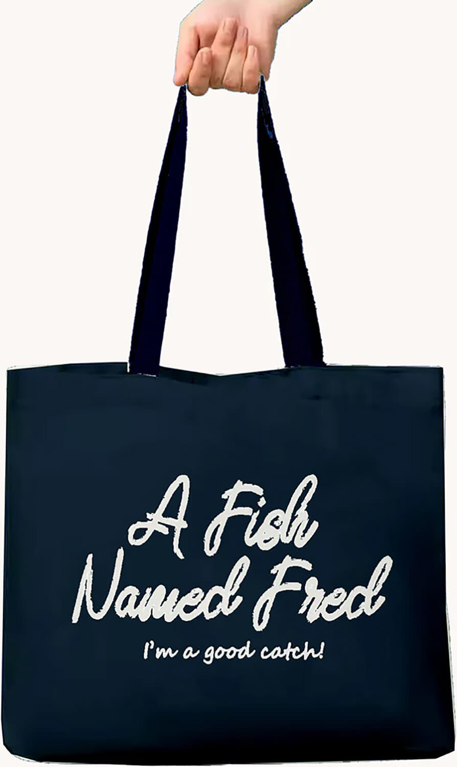 A Fish Named Fred Tas Canvas  Navy