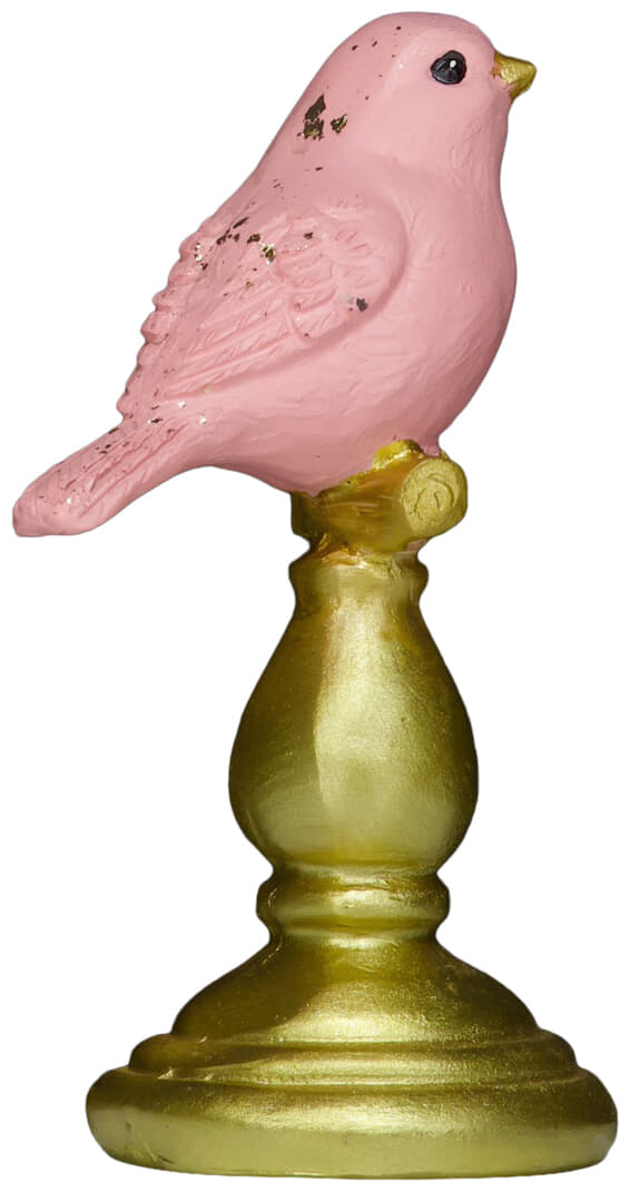 Bomont Collection Ornament Vogel op voet  10 cm Roze