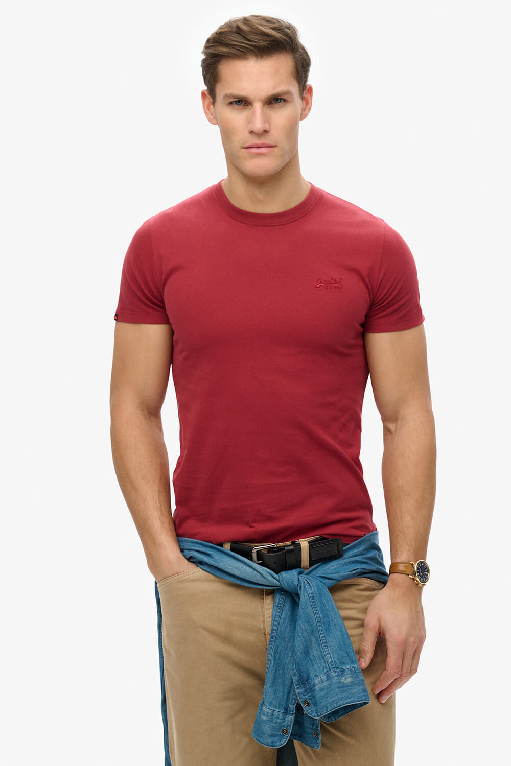 Superdry T-shirt Bordeaux Rood