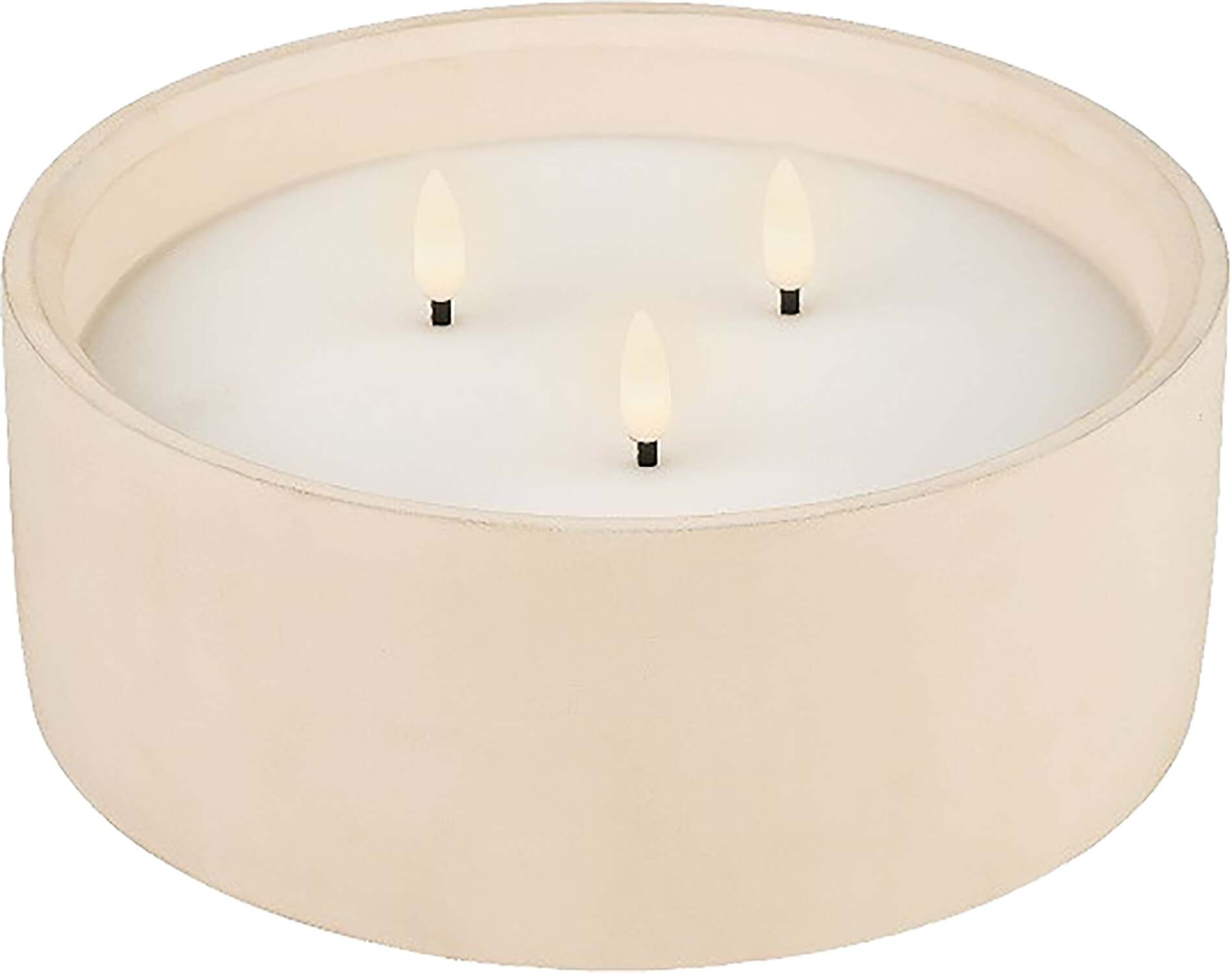 Bomont Collection LED kaars beton fire flame effect buiten dia20cm H Wit