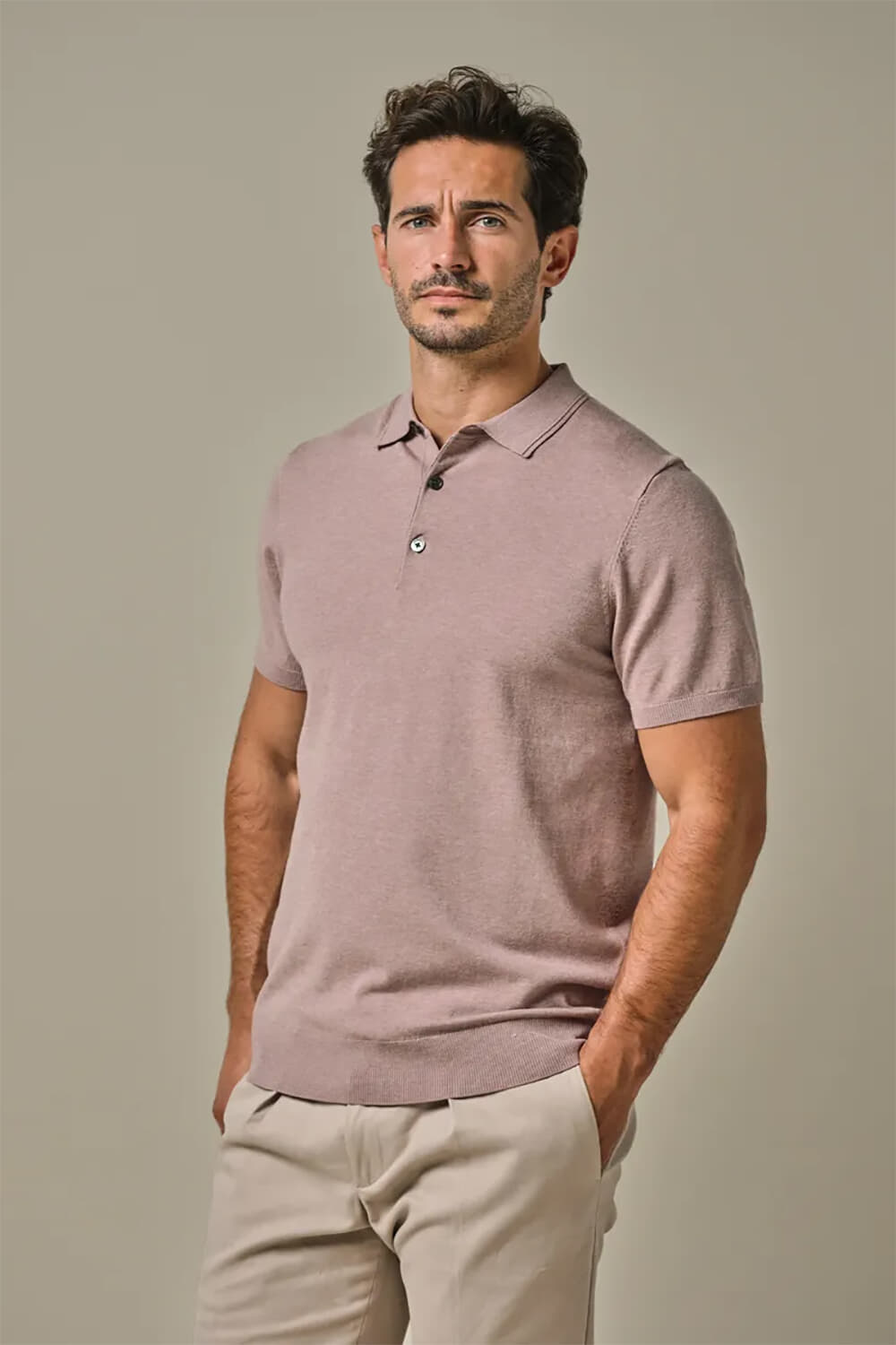 Profuomo Polo Luxury Basic Roze