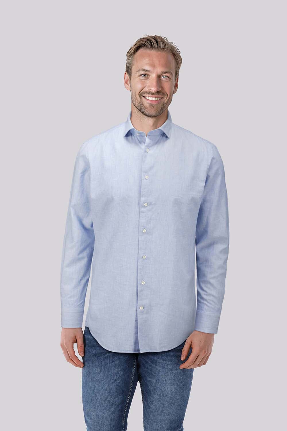 Profuomo Overhemd Cutaway Hemelsblauw