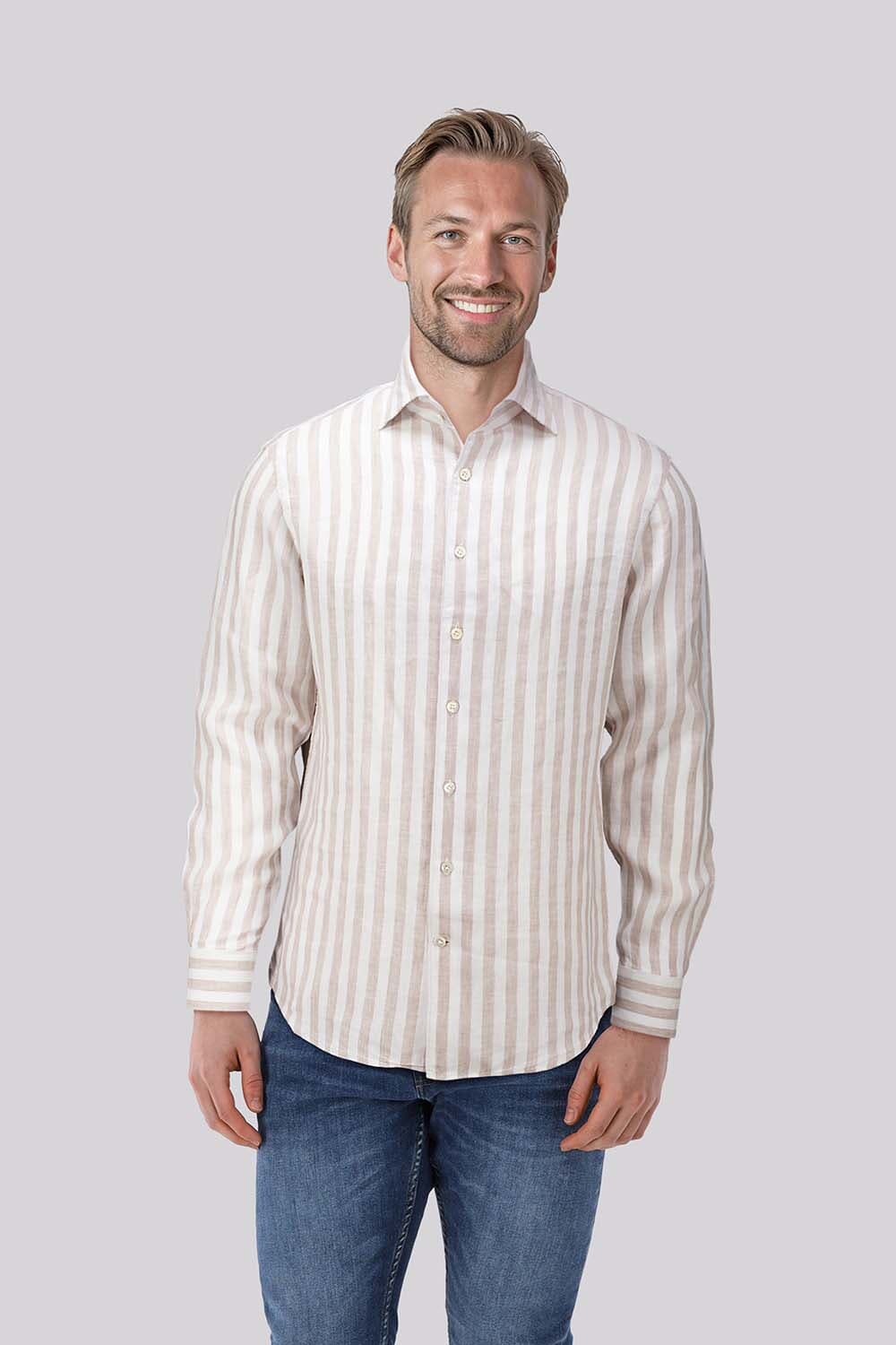 Profuomo Overhemd One Piece Beige