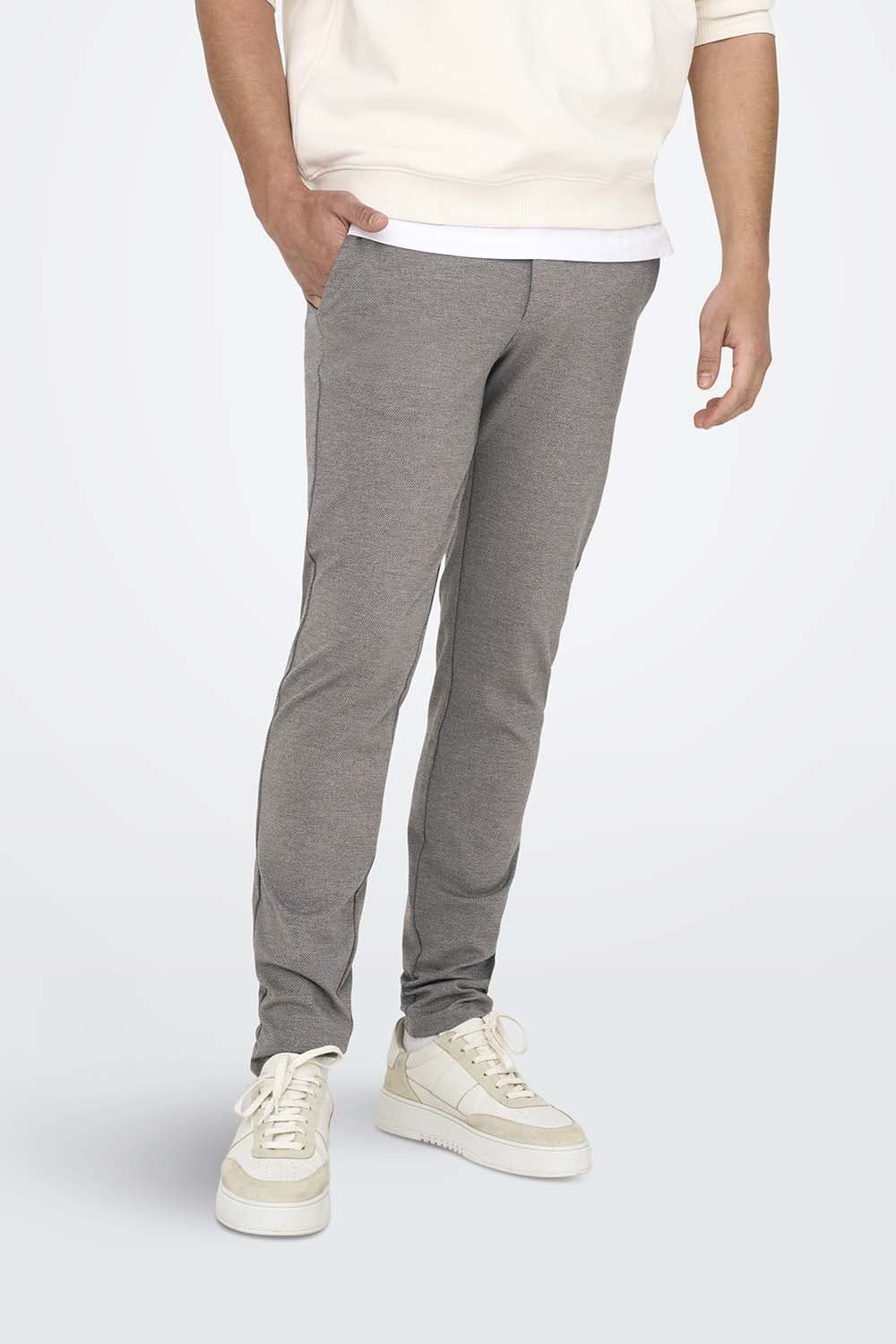 Only & Sons Broek Mark Slim Tap Ditsy  Bruin