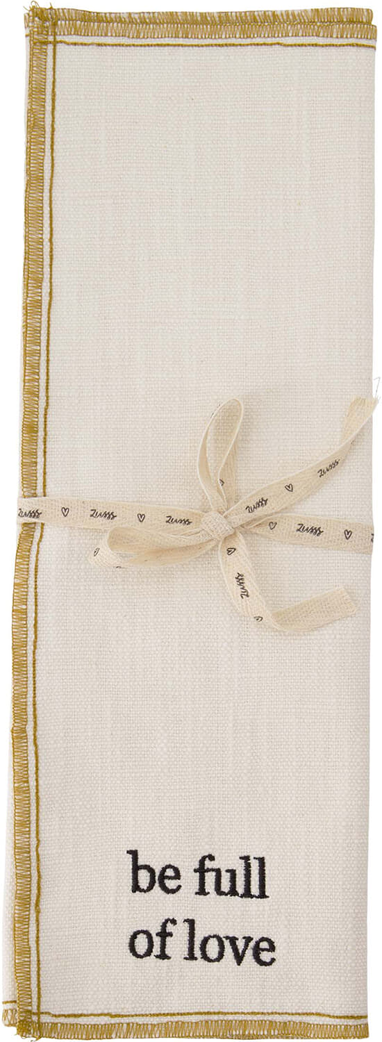 Zusss Placemats Be full of love set van 2  51x35  Wit