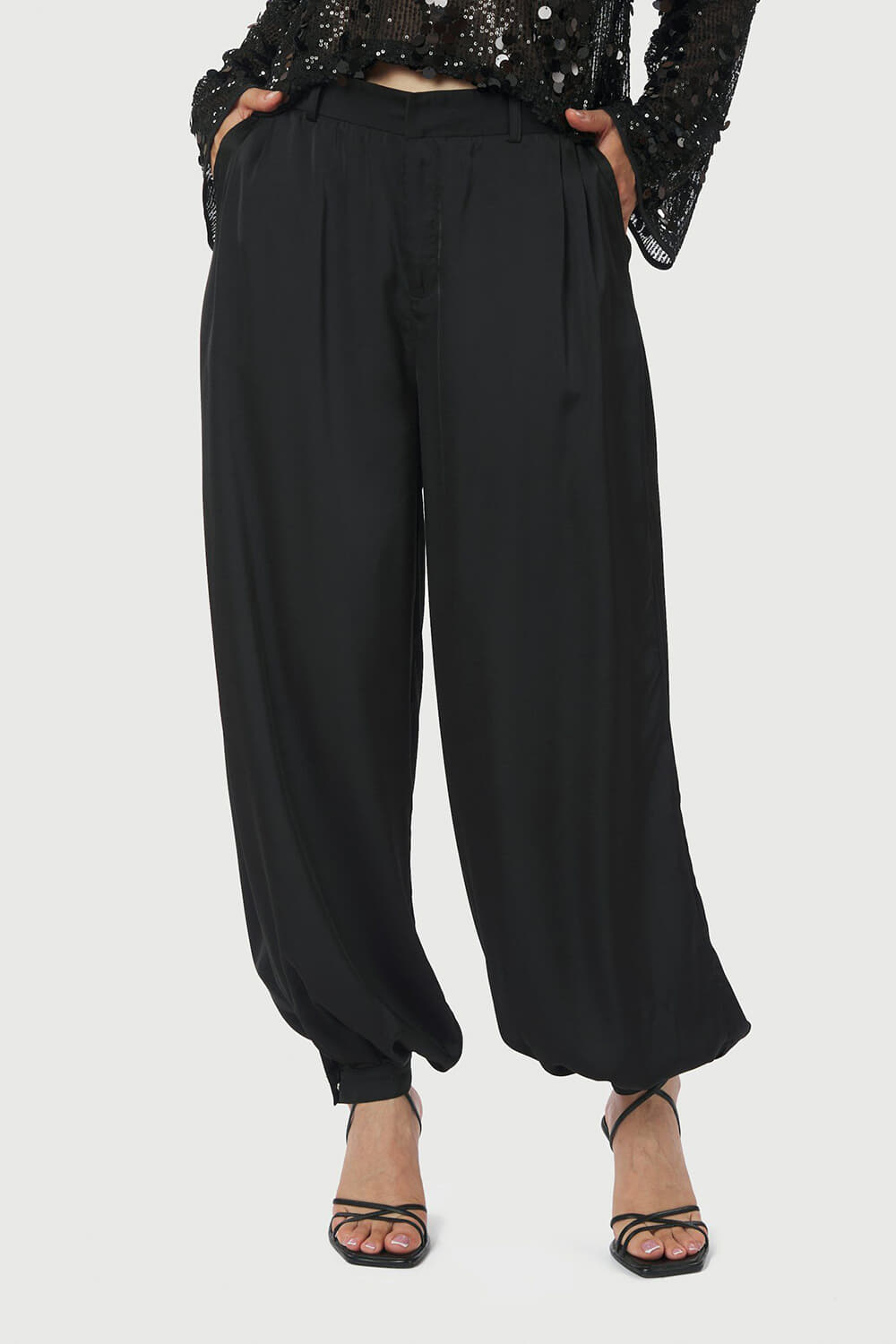 Neo Noir Broek Fayla Drapy Zwart