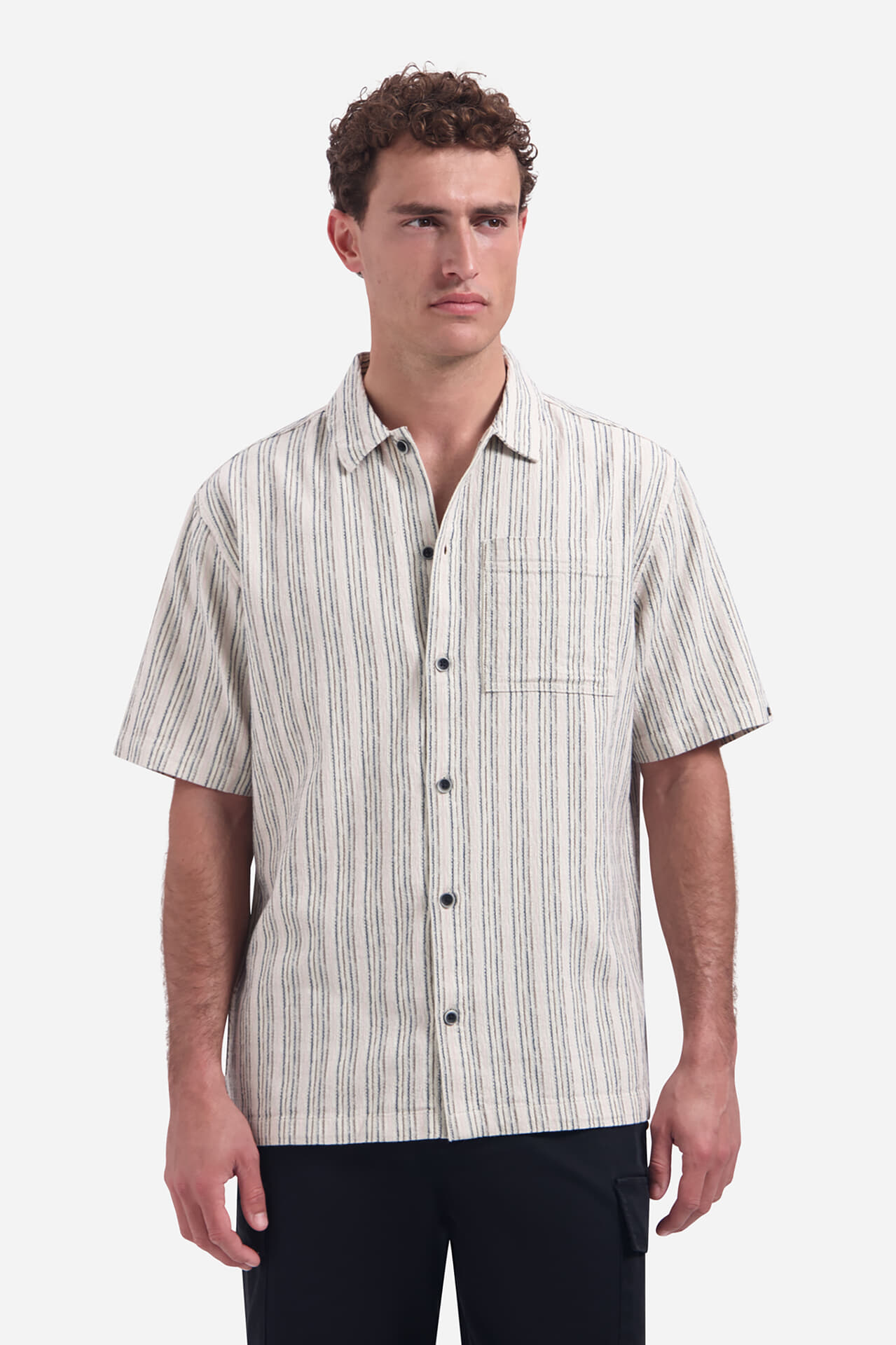 No Excess Overhemd Fancy Striped Grijs