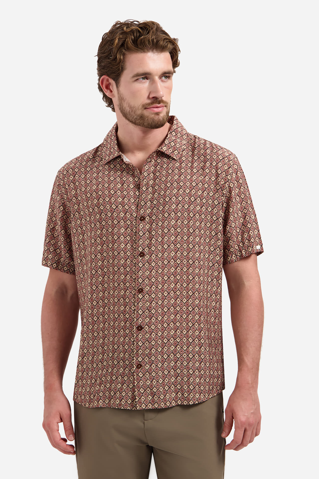 No Excess Overhemd Allover Printed Koraal