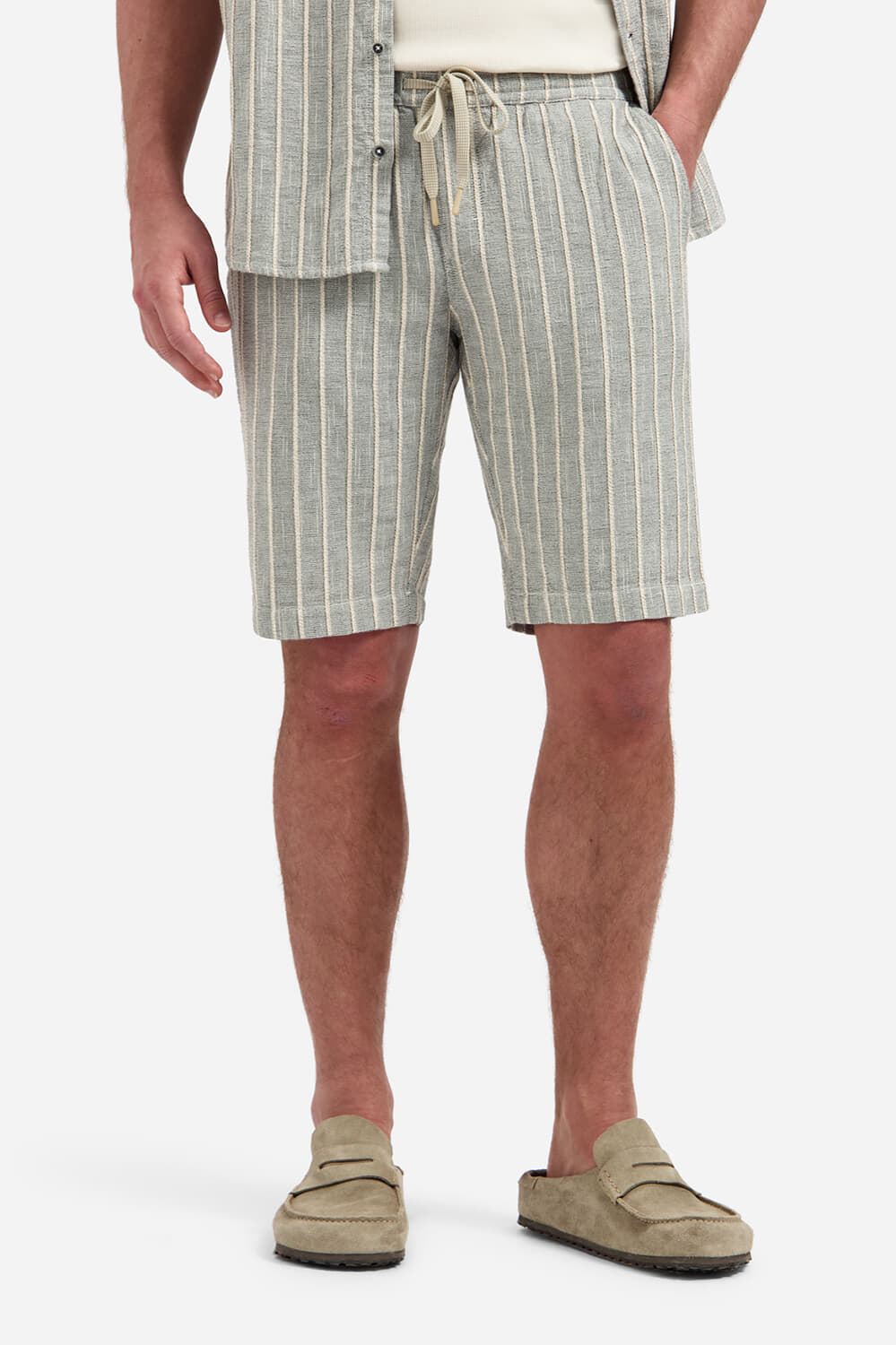 No Excess Short Chino Striped Kaki