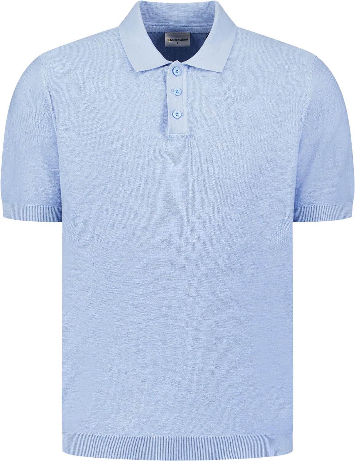 No Excess Polo Slub Blauw