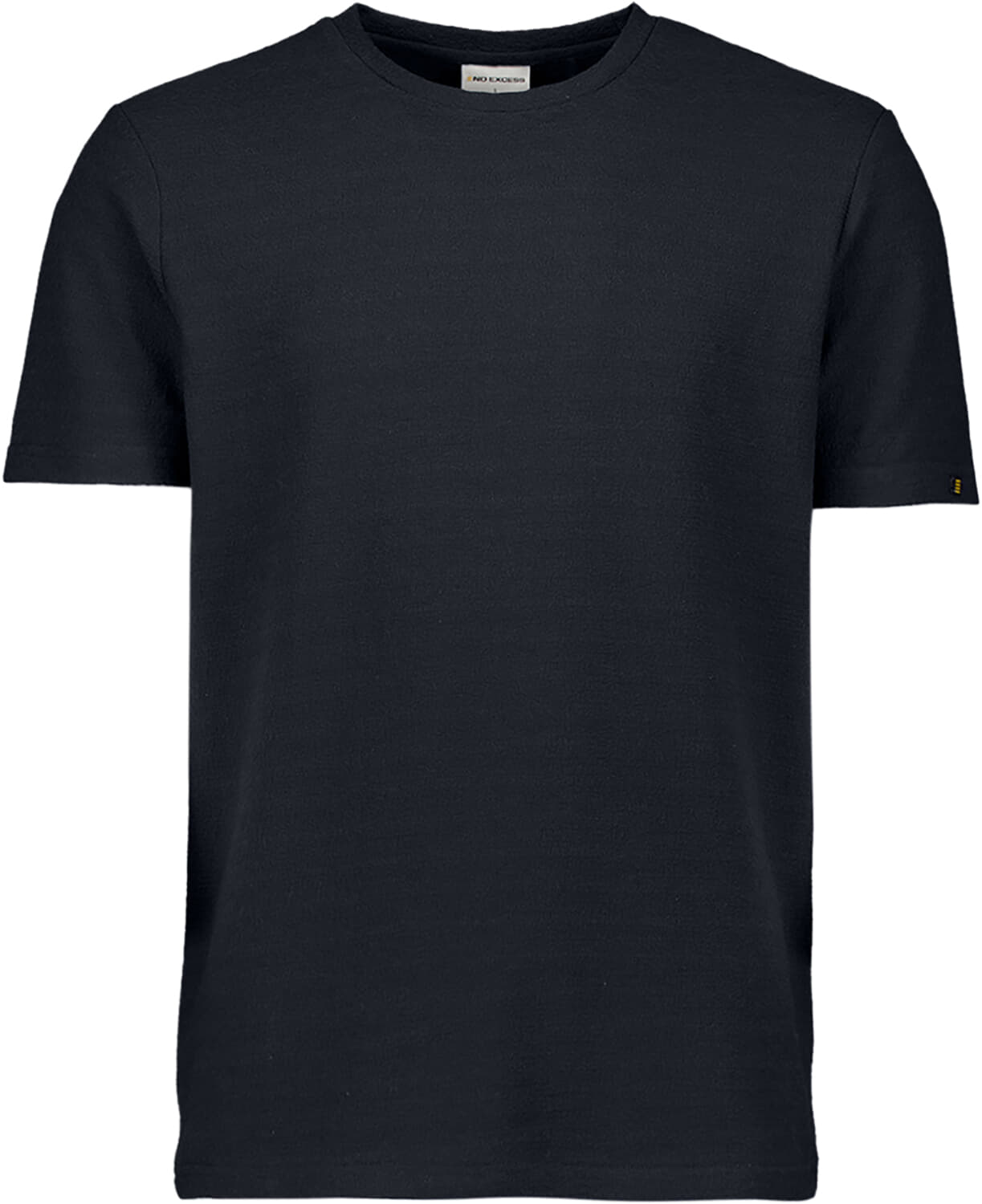 No Excess T-Shirt Crewneck Solid Jacquard Navy