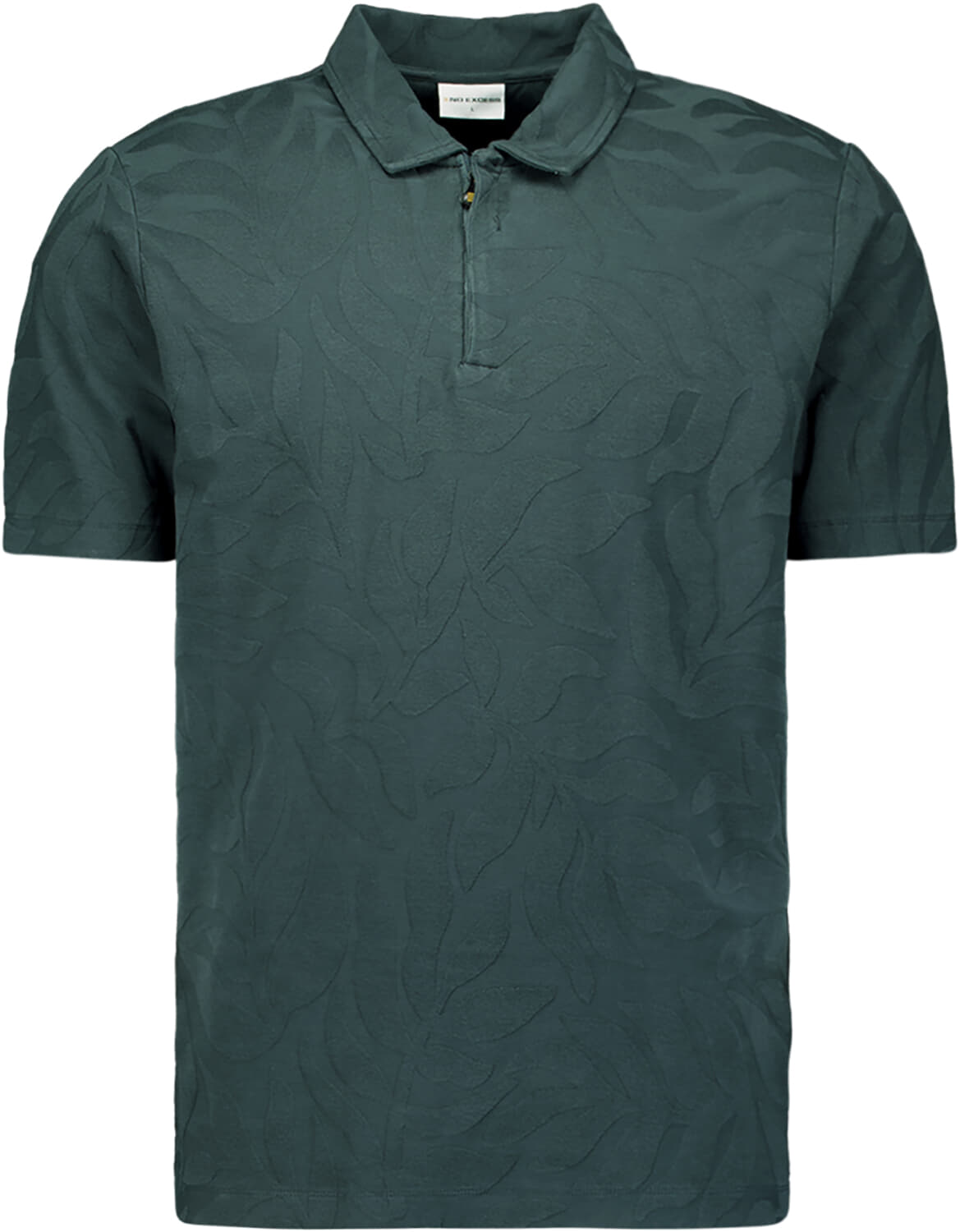 No Excess Polo Half Zip Jacquard Antraciet