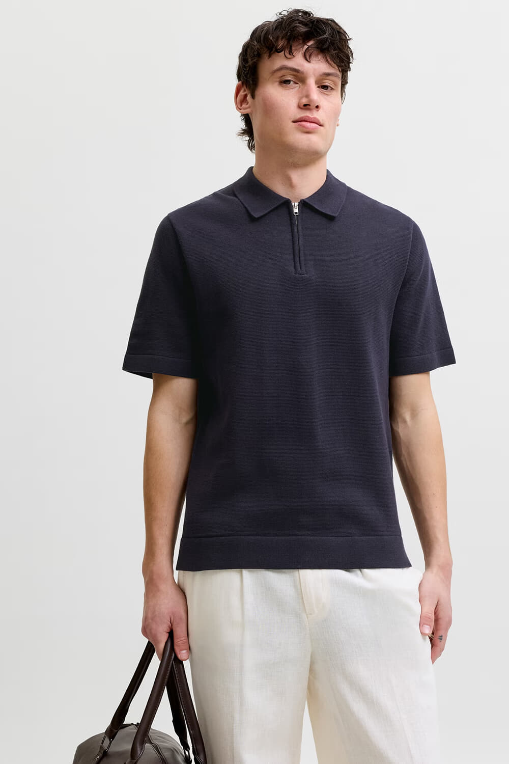 Jack & Jones Polo Milano Spring Zip Navy