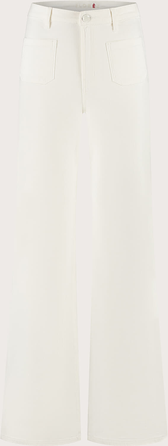Florez Jeans Ana Flared Pocket Off White