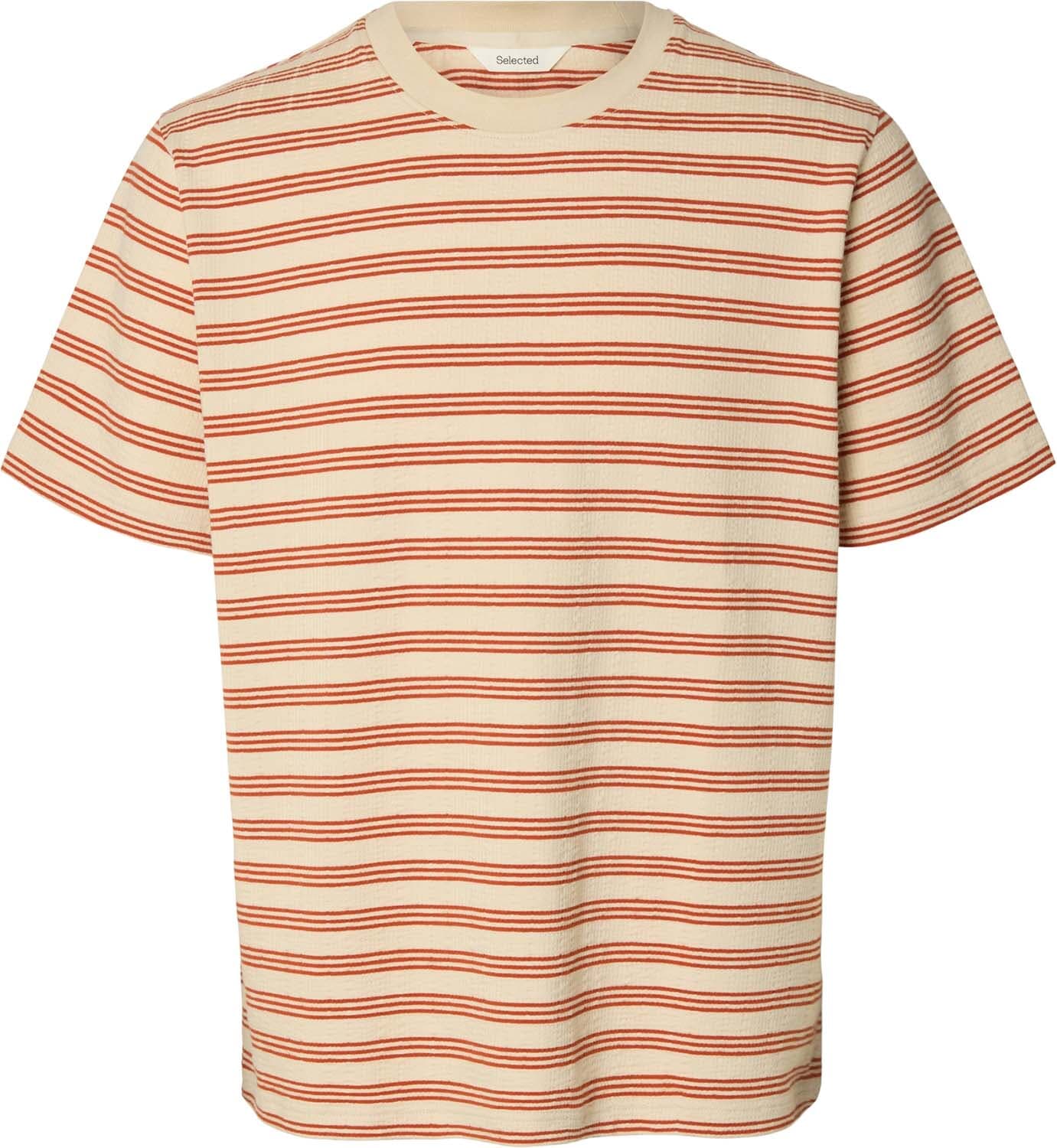 Selected Homme T-shirt Eli Seersucker Brick