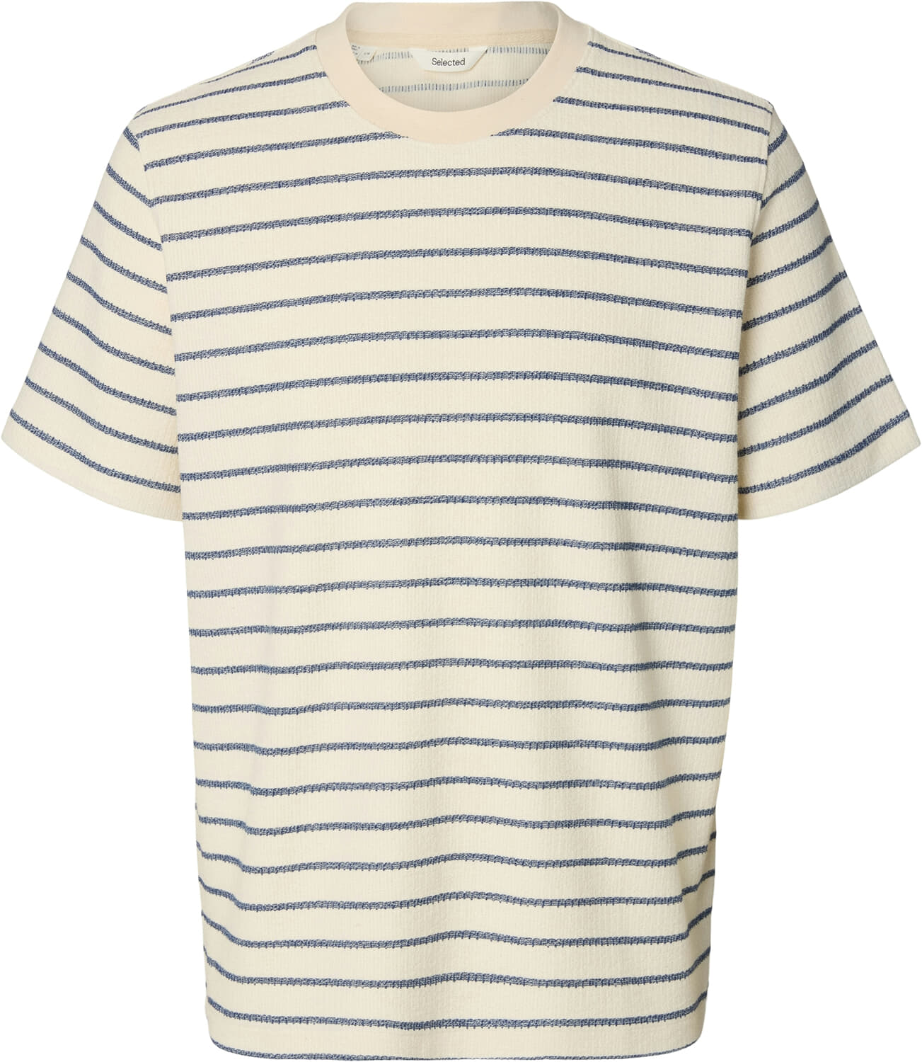 Selected Homme SLHDJANGO STRIPE SS O-NECK TEE Blauw