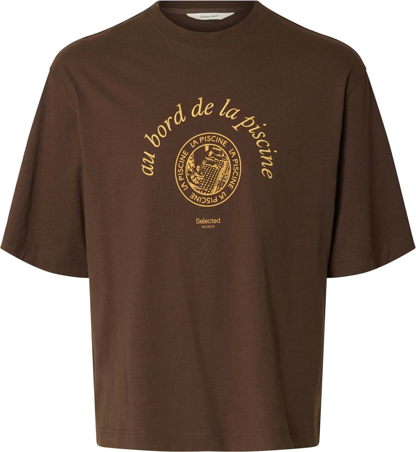 Selected Homme T-shirt Norman Graphic Boxy Fit Bruin