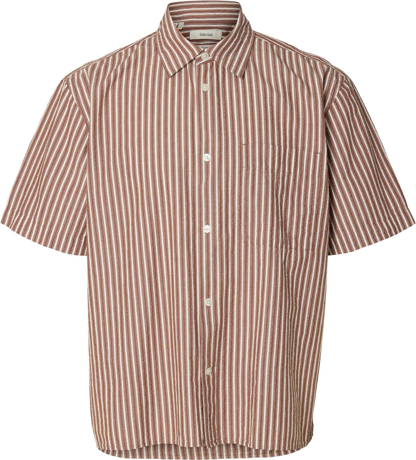 Selected Homme Overhemd Stuart Seersucker Rood