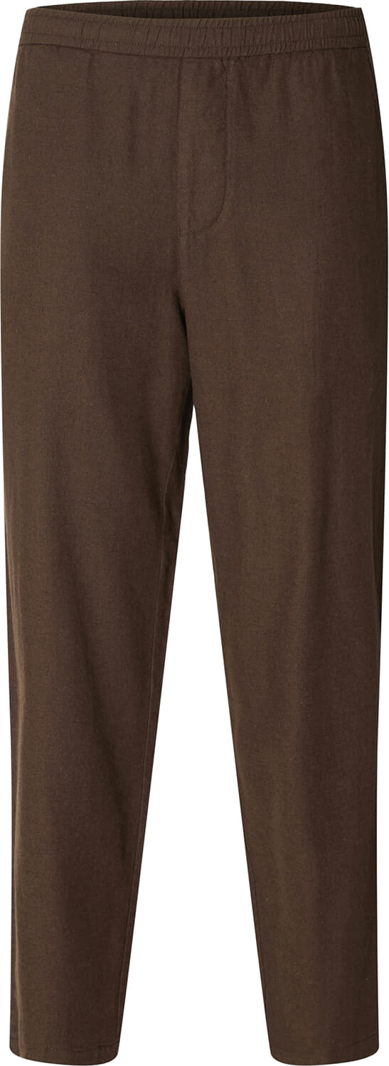 Selected Homme Broek Harvey Linnen blend Bruin