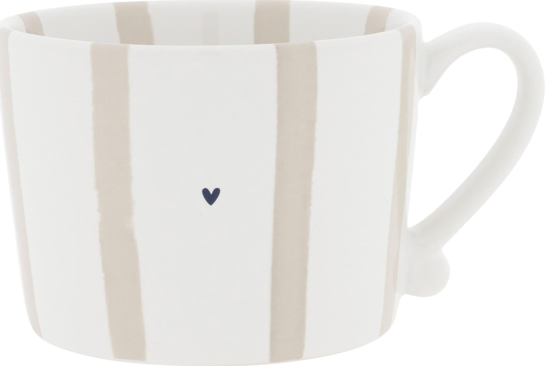 Bastion Collections Cup White/Large Stripes Natural 10x8x7cm Bruin