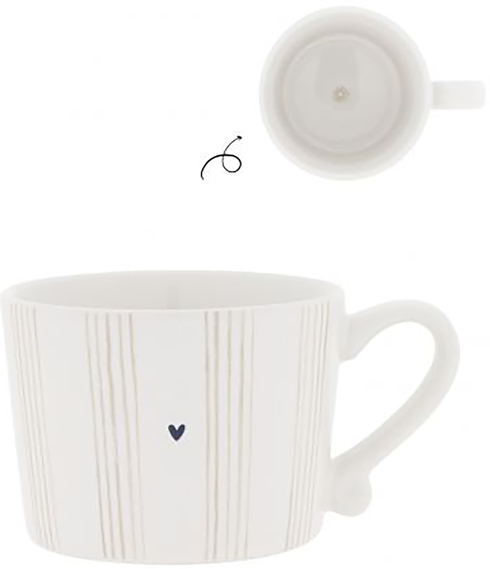 Bastion Collections Cup Stripes Natural 8.5x7x6cm Bruin