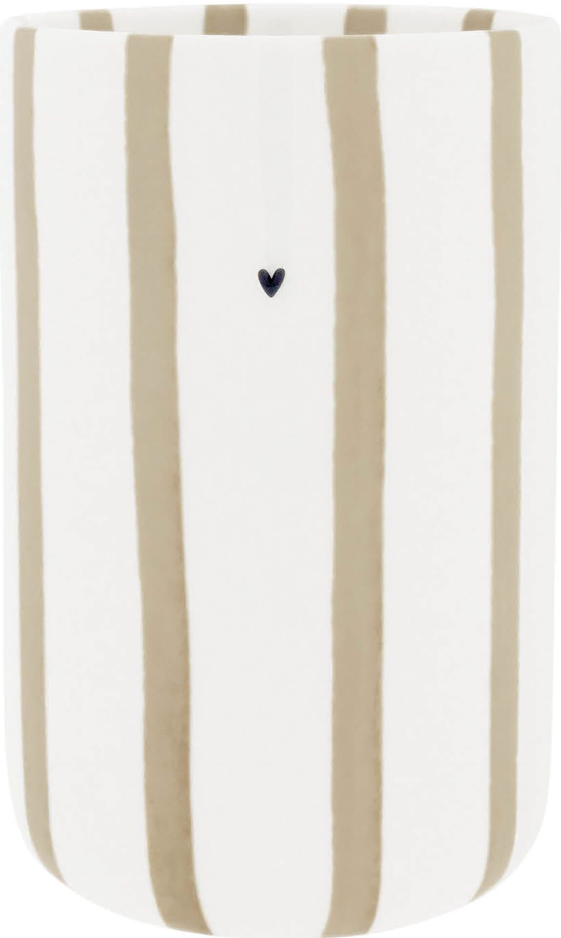 Bastion Collections Pot Big Stripe 11x16,5 cm Bruin