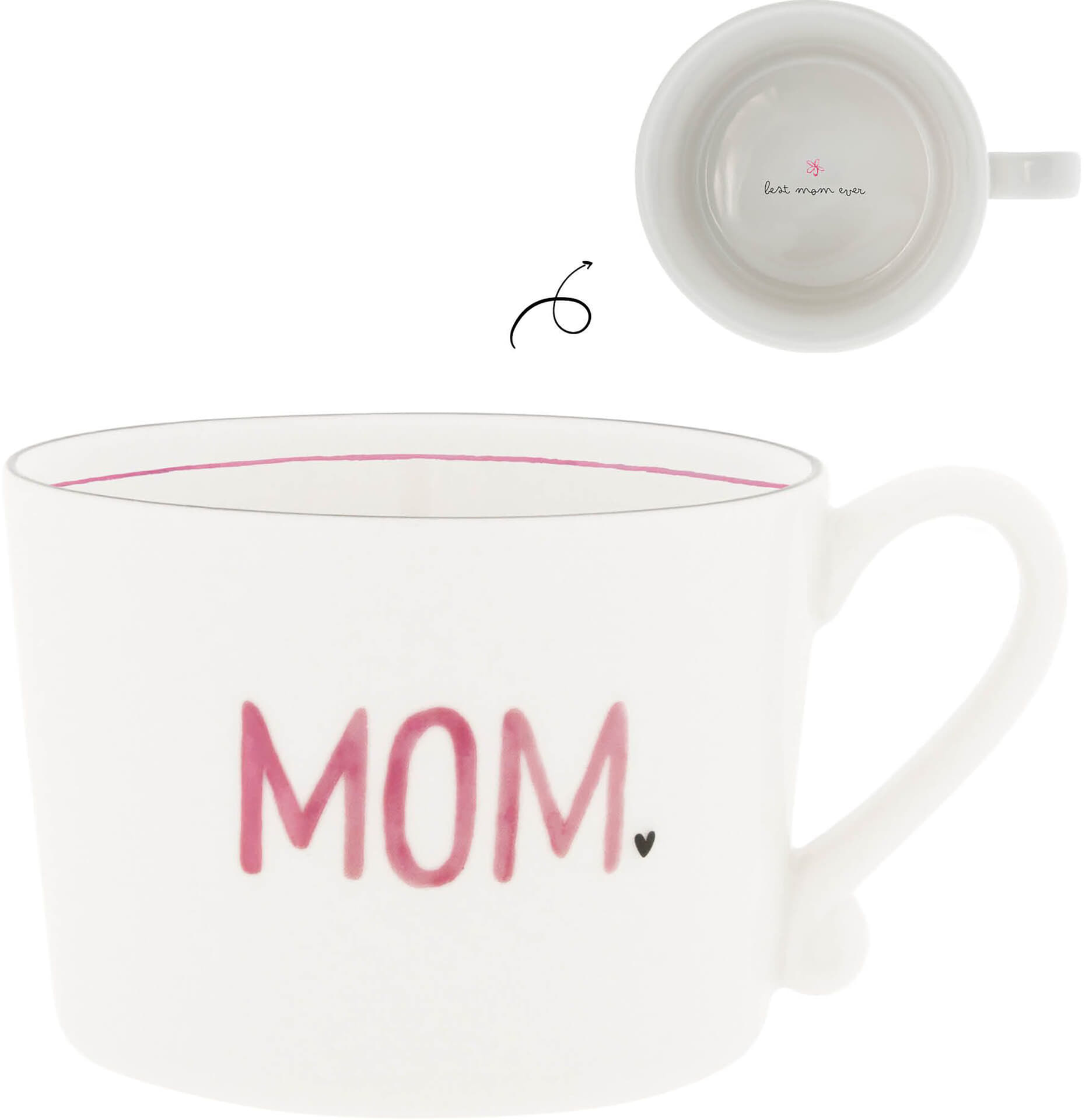 Bastion Collections Cup MOM 10x8x7cm Roze