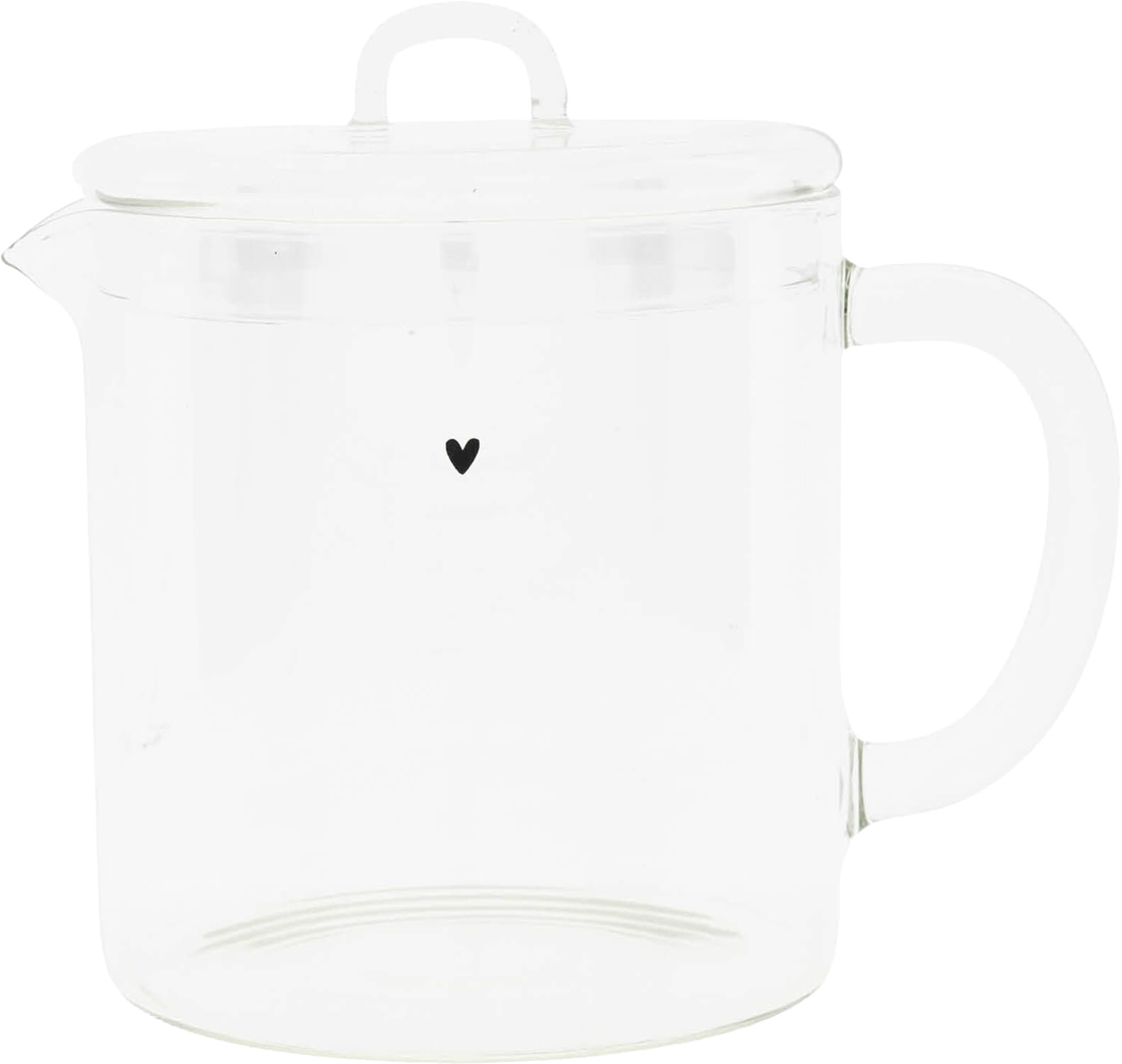 Bastion Collections Theepot glass with black heart Wit