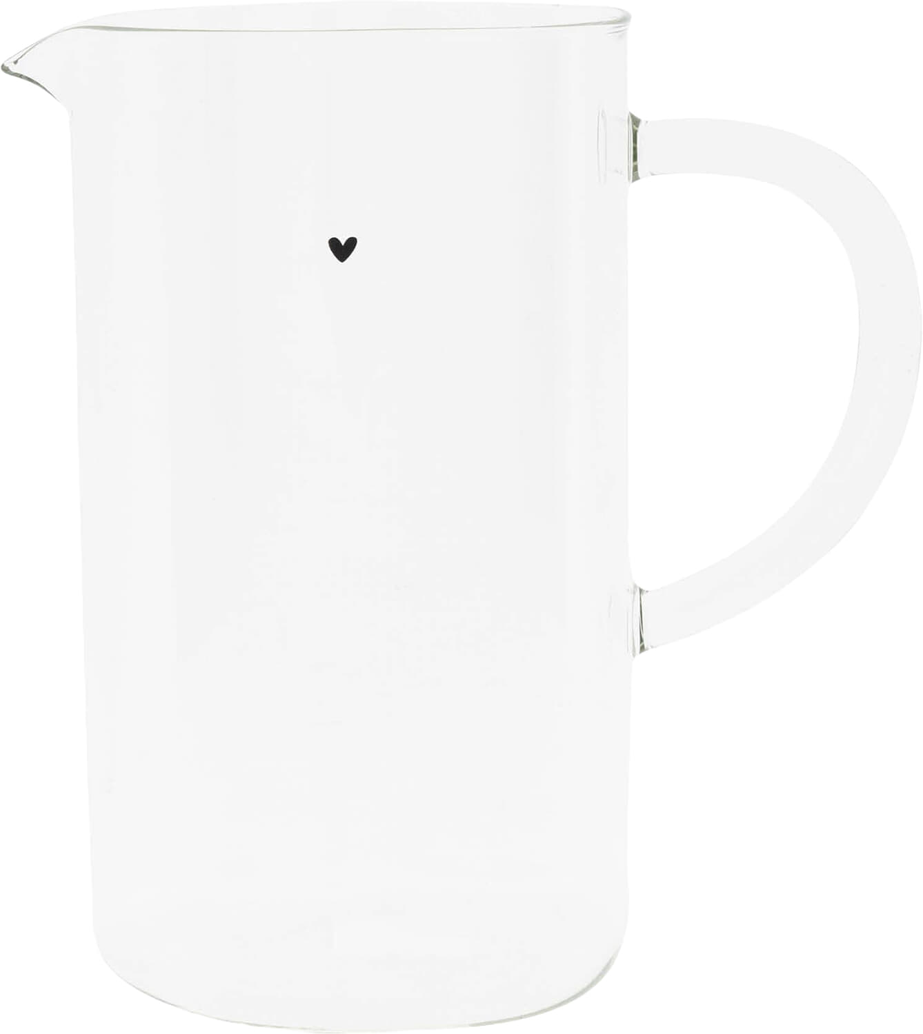 Bastion Collections Glass XL natural shape with black heart 10x21c Wit