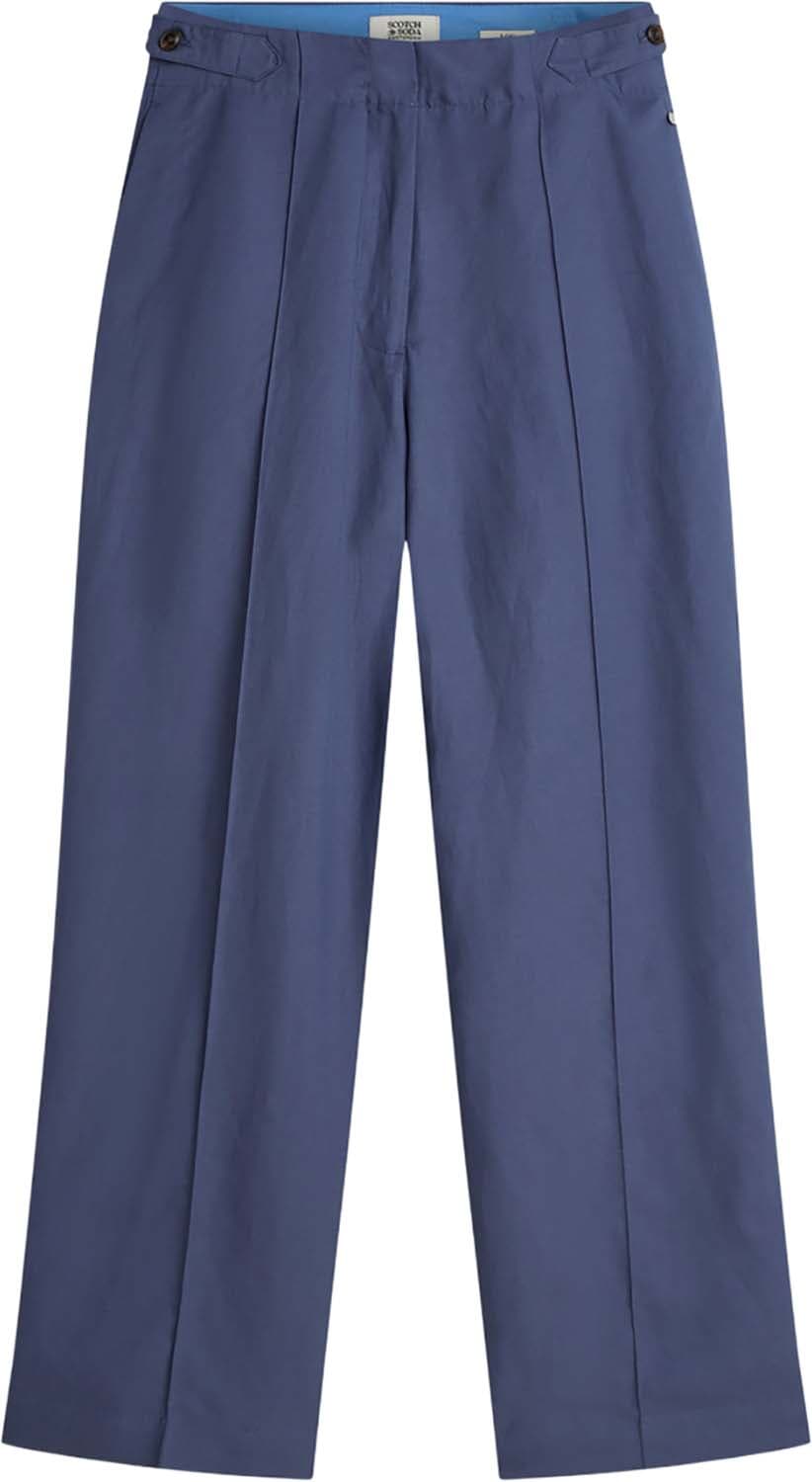 Scotch & Soda Broek Lou met wijde pijpen Lyocell high-rise Blauw