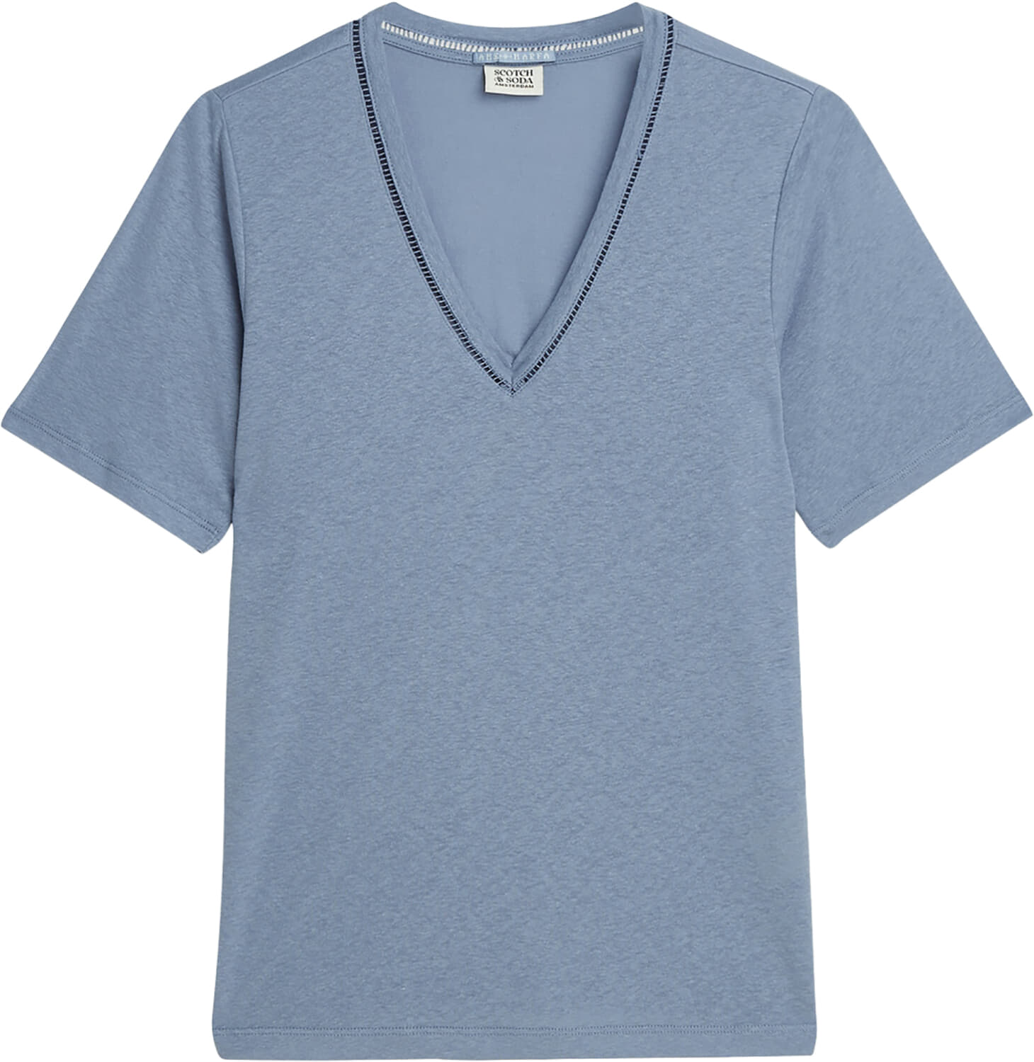 Scotch & Soda T-shirt V-neck  Blauw